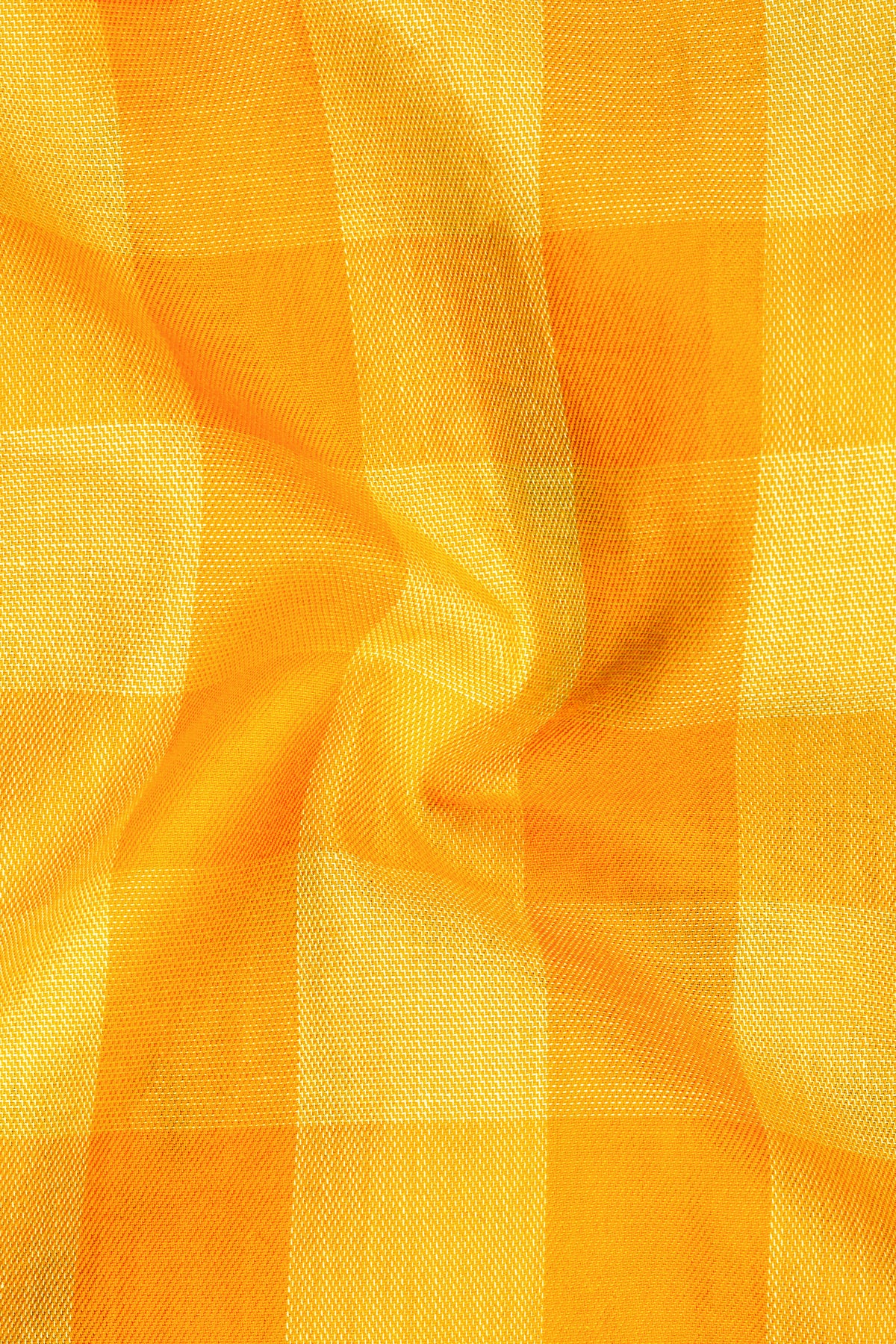 Veyron-Squash Yellow Gingham Plaid Oxford Premium Cotton Dress Shirt