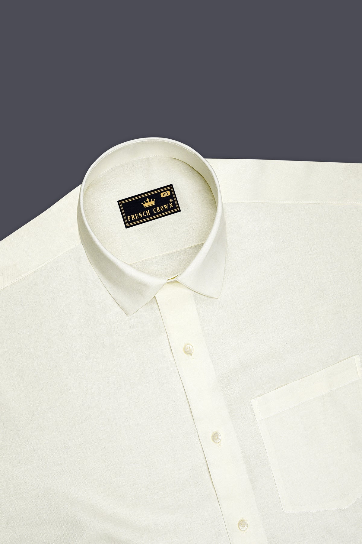 Alba-Off White Luxurious Linen Dress Shirt