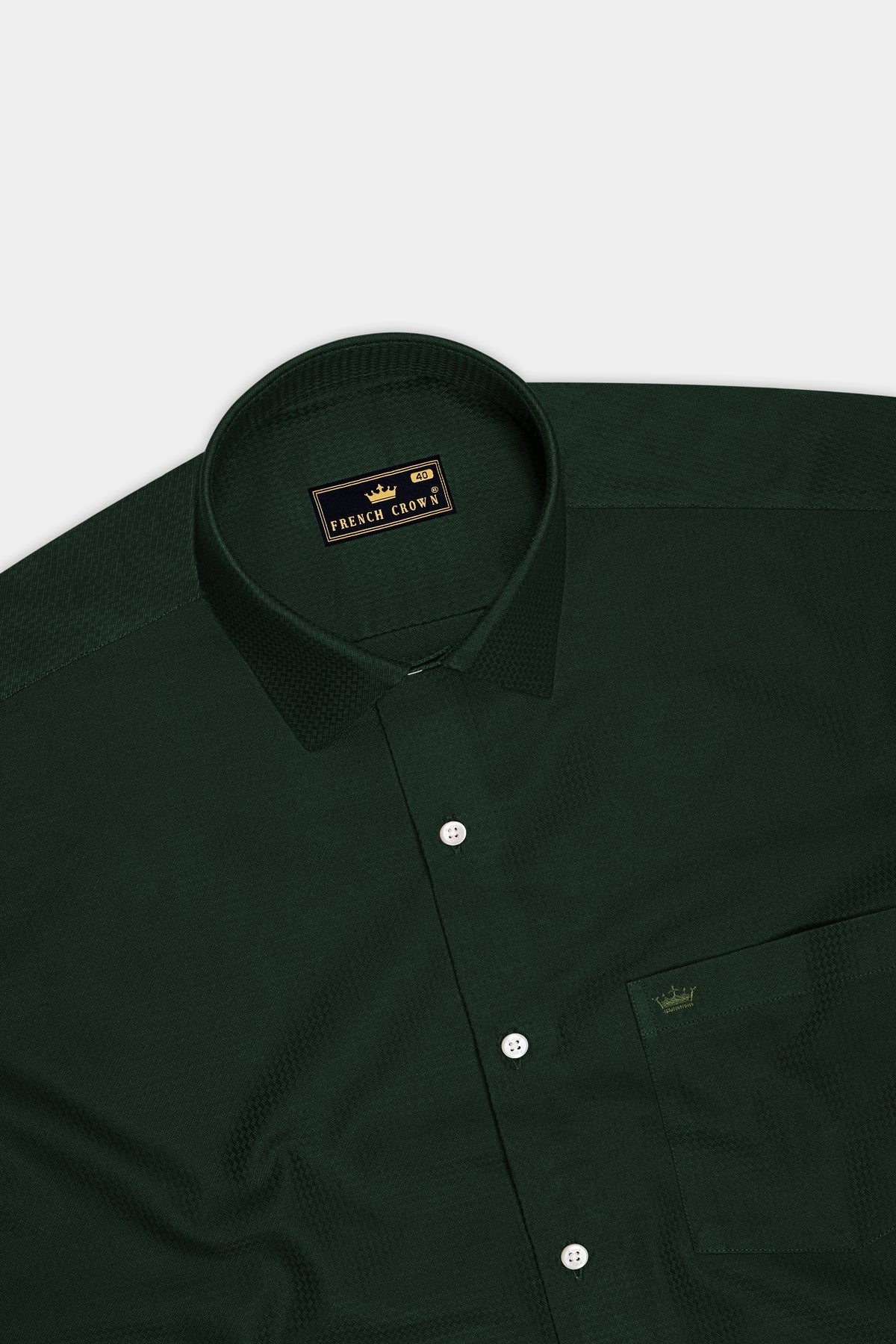 Verdant-Jungle Green Jacquard Textured Premium Cotton Dress Shirt