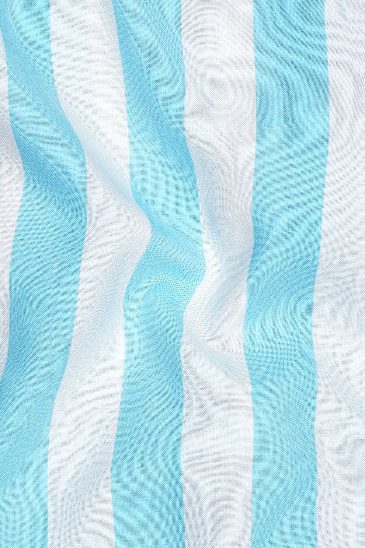 Sereno-Anakiwa Blue And Bright White Striped Premium Tencel Casual Kurta Shirt