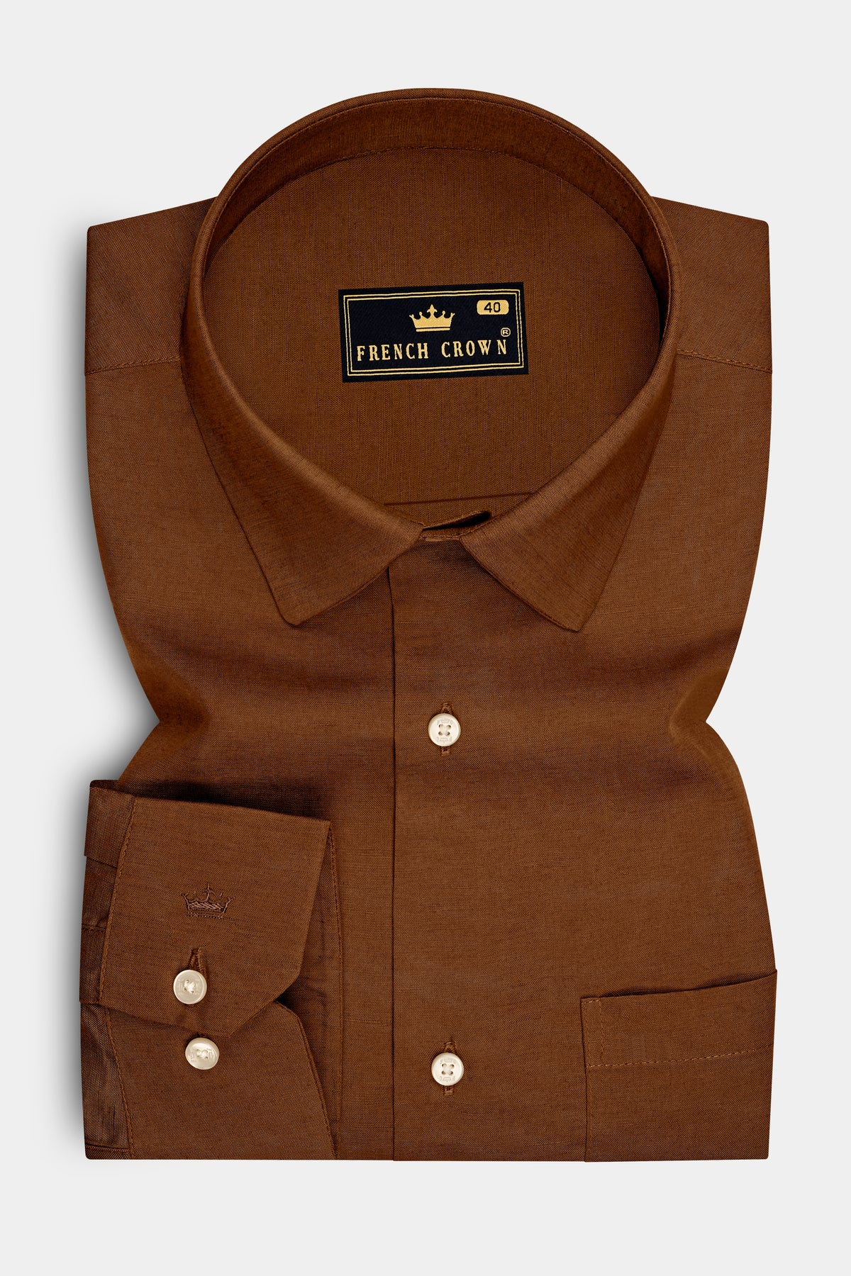 Tavero-Walnut Brown Luxurious Linen Dress Shirt
