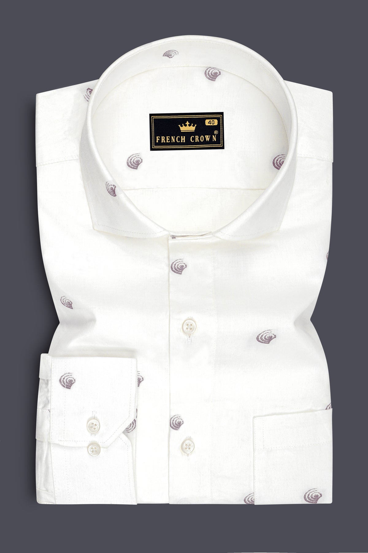 Opulent-Bright White Jacquard Textured Premium Cotton Cut Away Dress Shirt