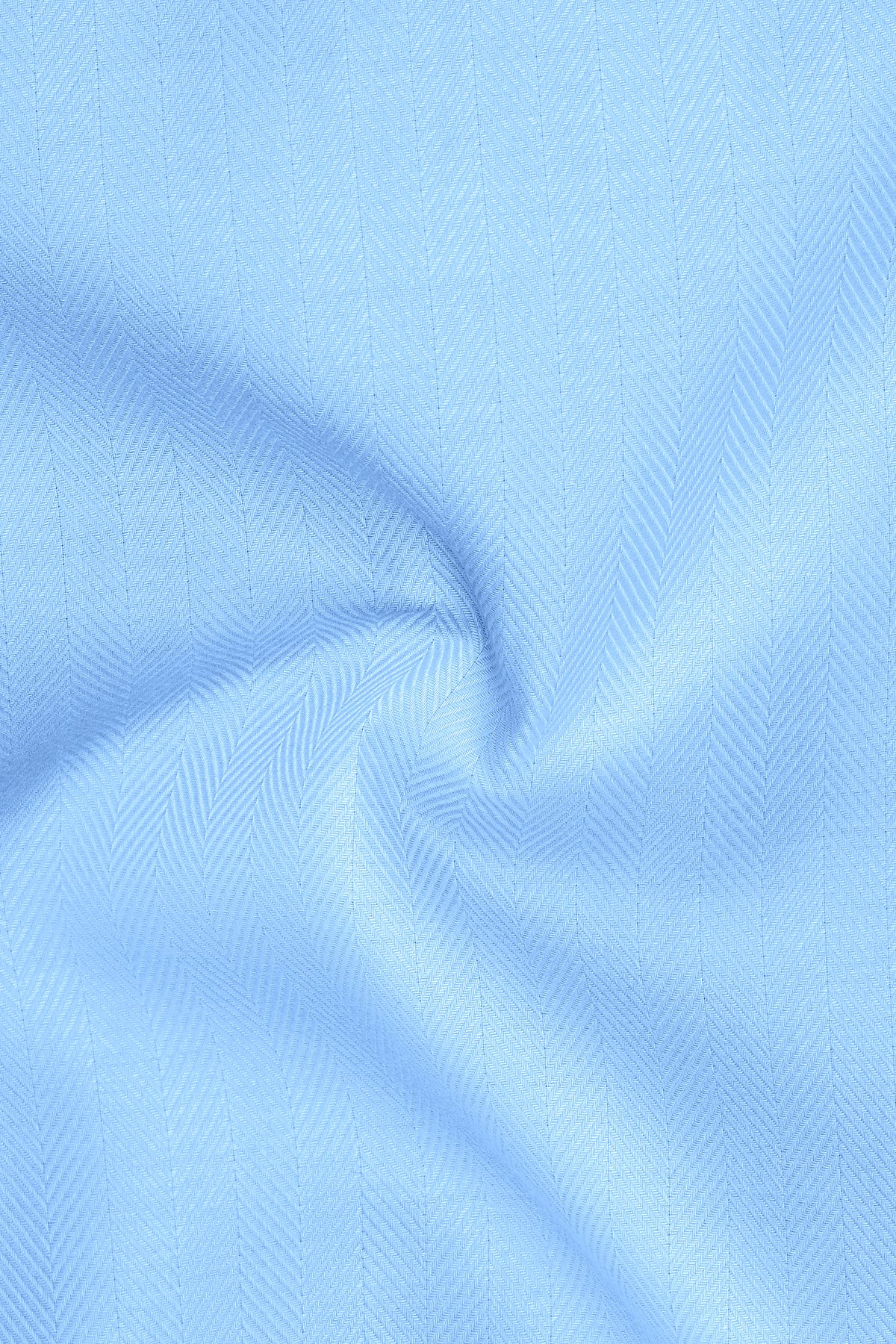 Aurelius-Columbia Blue Herringbone Textured Premium Cotton Dress Shirt