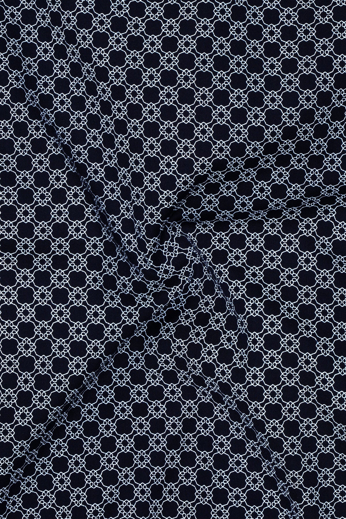 Creston-Jade Black And Bright White Twill Printed Cotton Semi Formal Shirt