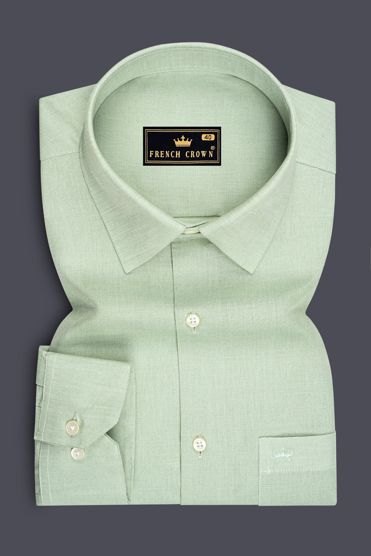 Sage-Tasman Green Luxurious Linen Dress Shirt