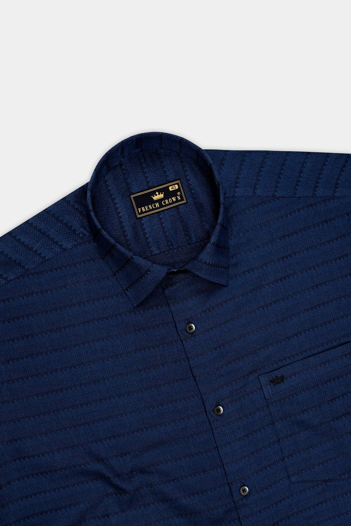 Celeste-Mirage Blue Jacquard Textured Premium Cotton Dress Shirt