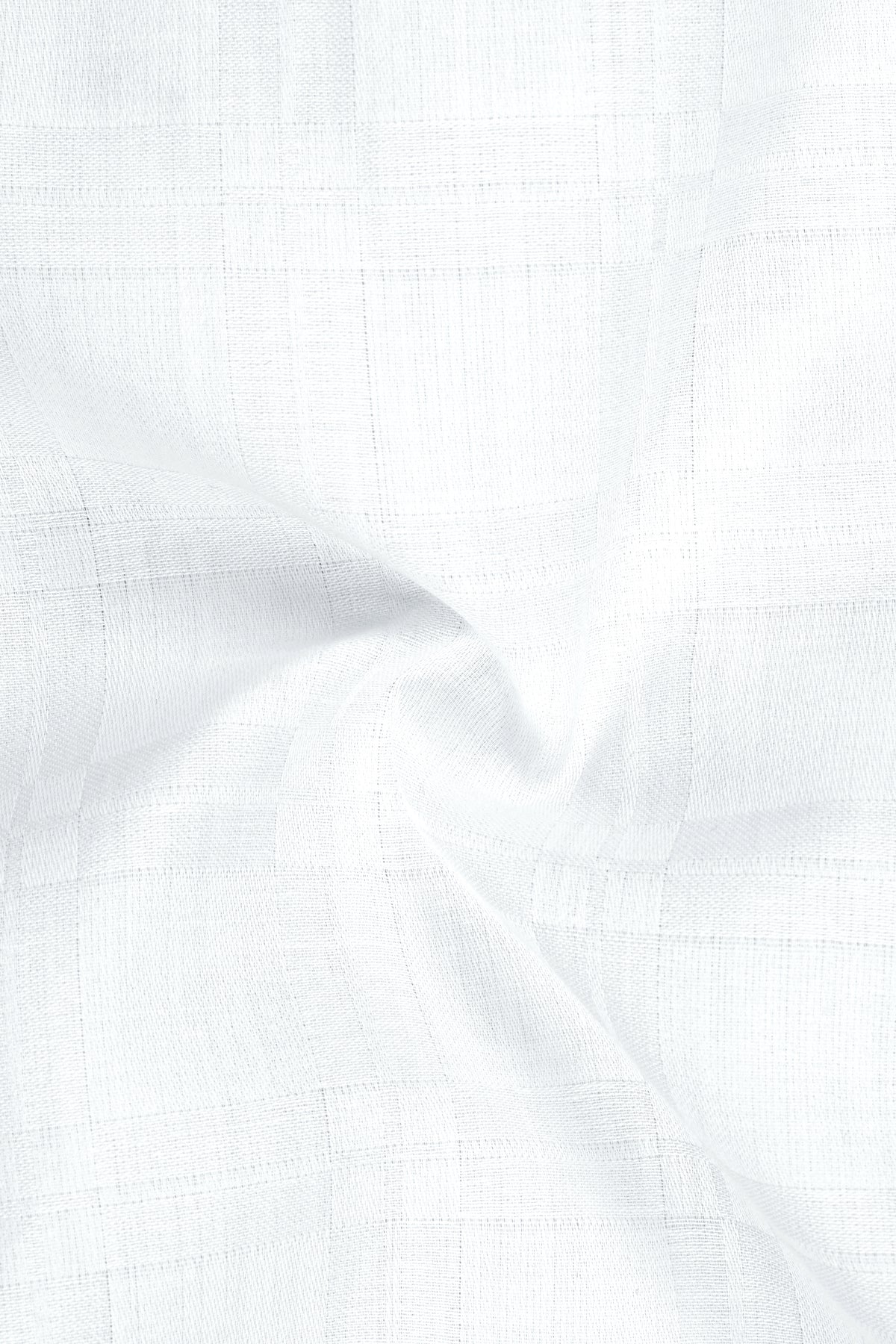 Monarch-Bright White Jacquard Windowpane Textured Premium Cotton Mandarin Dress Shirt