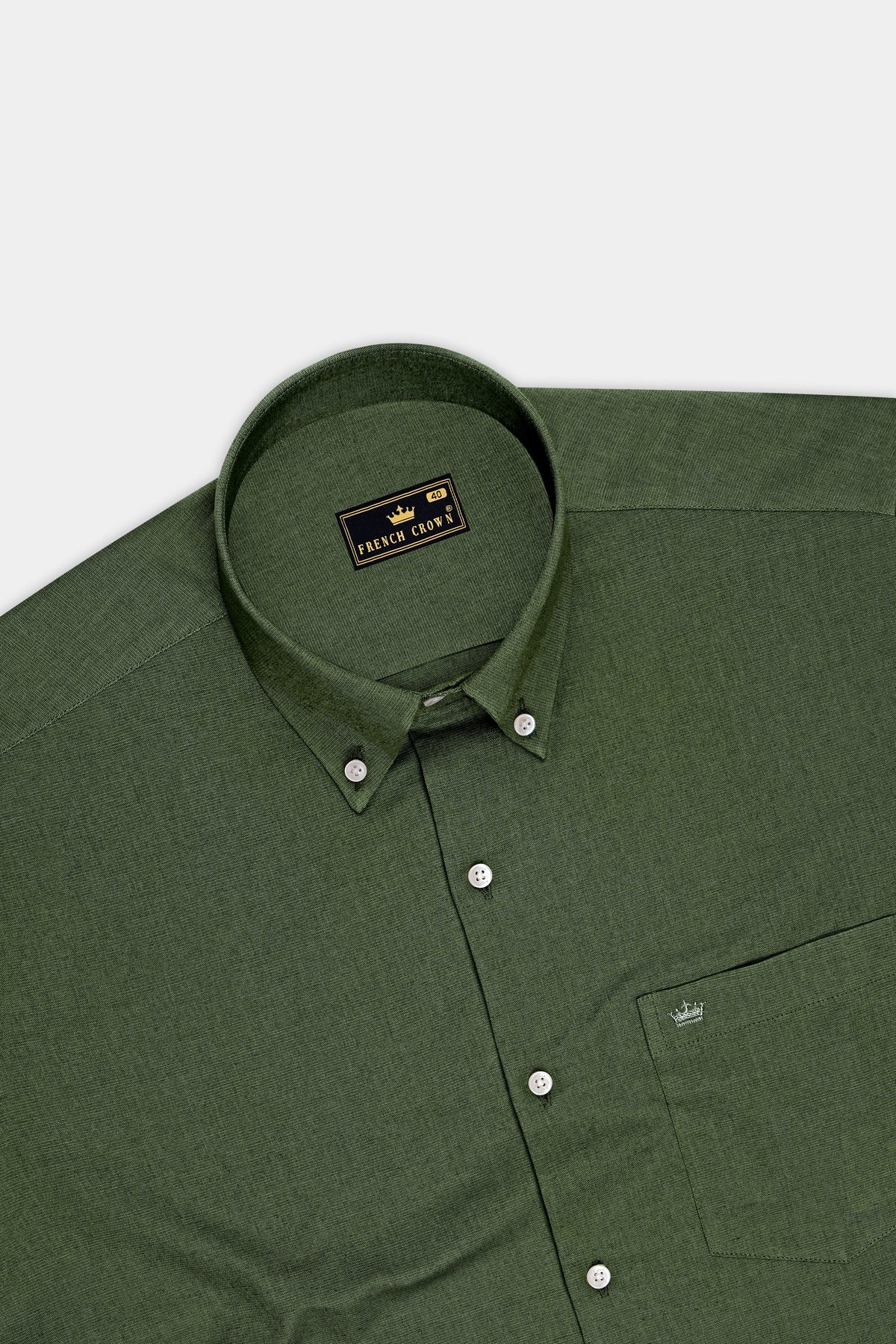 Cypress-Rangoon Green Luxurious Linen Button Down Dress Shirt