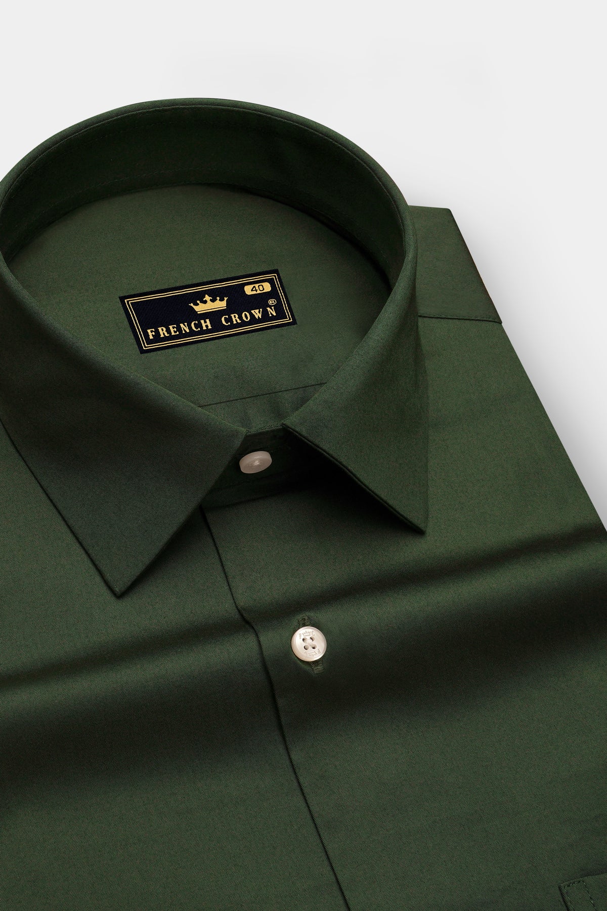 Basil-Forest Green Subtle Sheen Super Soft Premium Cotton Dress Shirt