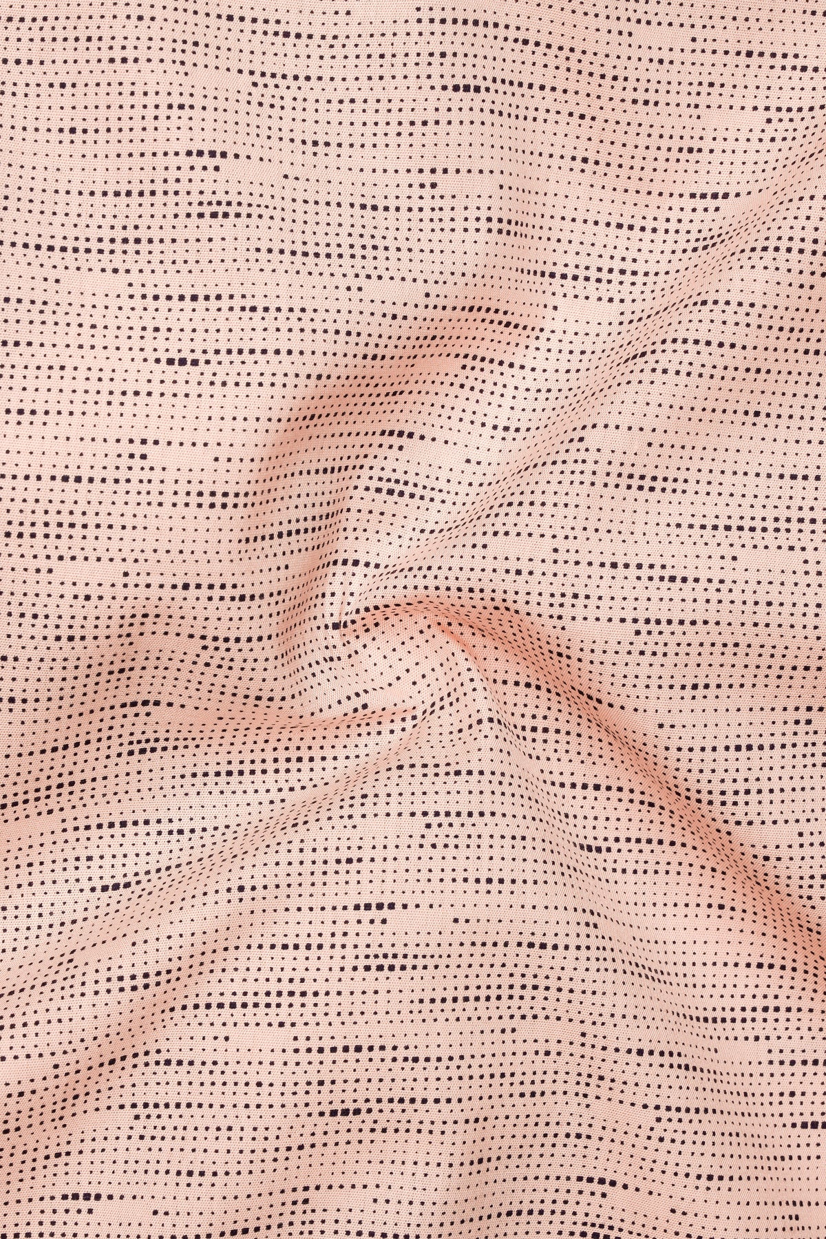 Axiom-Cavern Peach And Jade Black Micro Dot Printed Poplin Giza Cotton Semi Formal Shirt