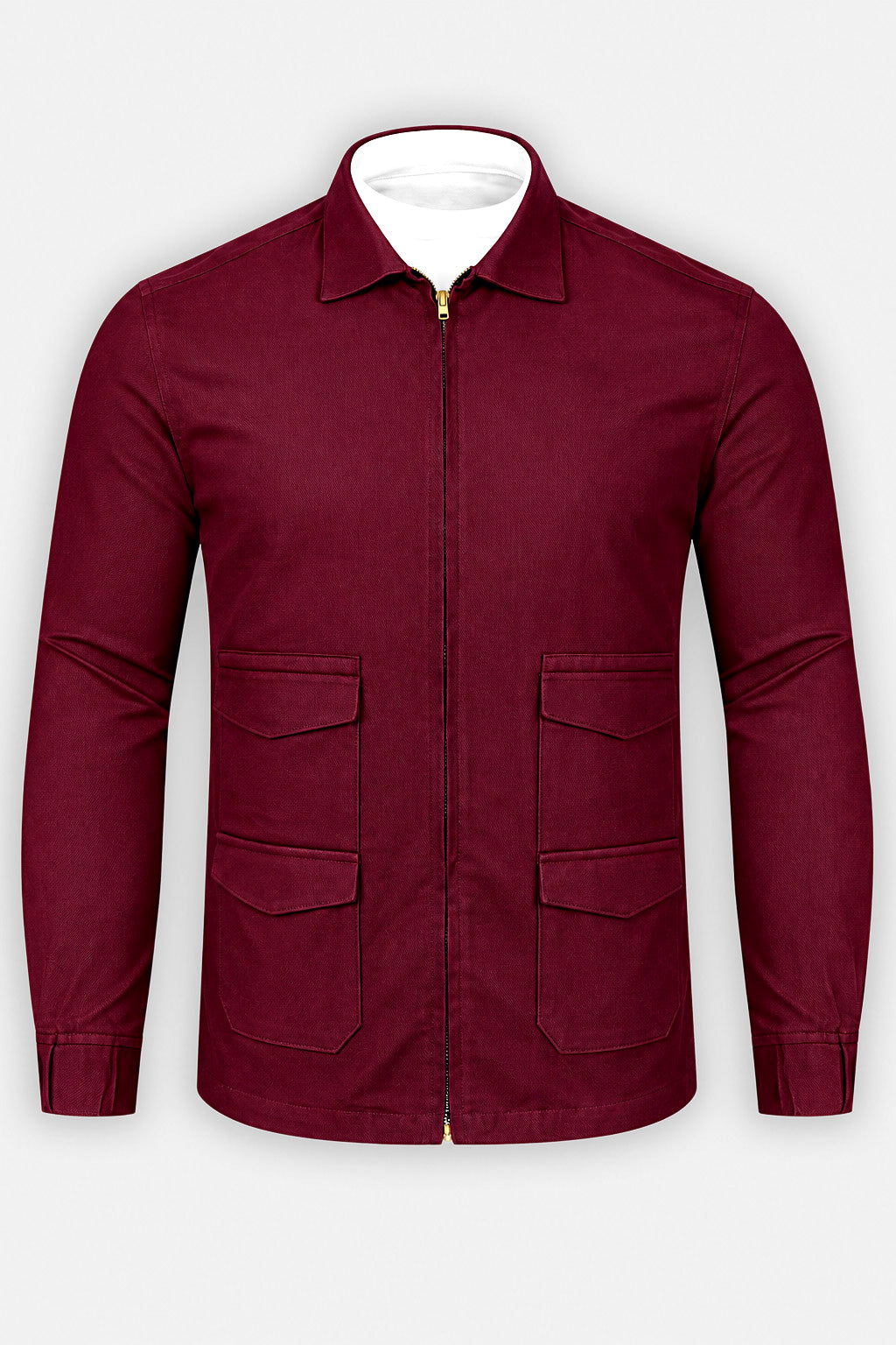 Merlot-Castro Maroon Twill Premium Cotton Heavy Weight Designer Casual Shirt