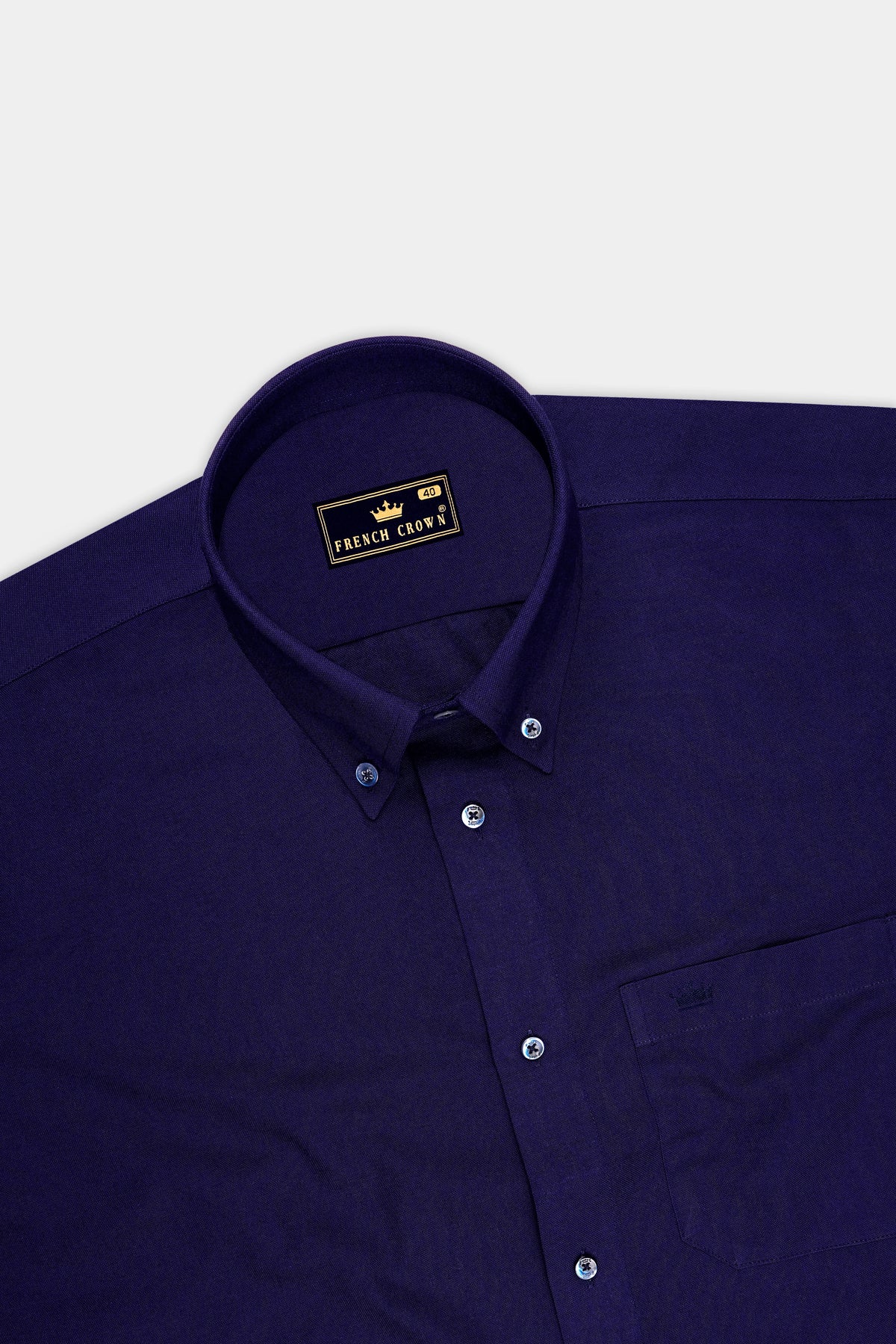 Serein-Haiti Blue Oxford Textured Premium Cotton Semi Formal Shirt