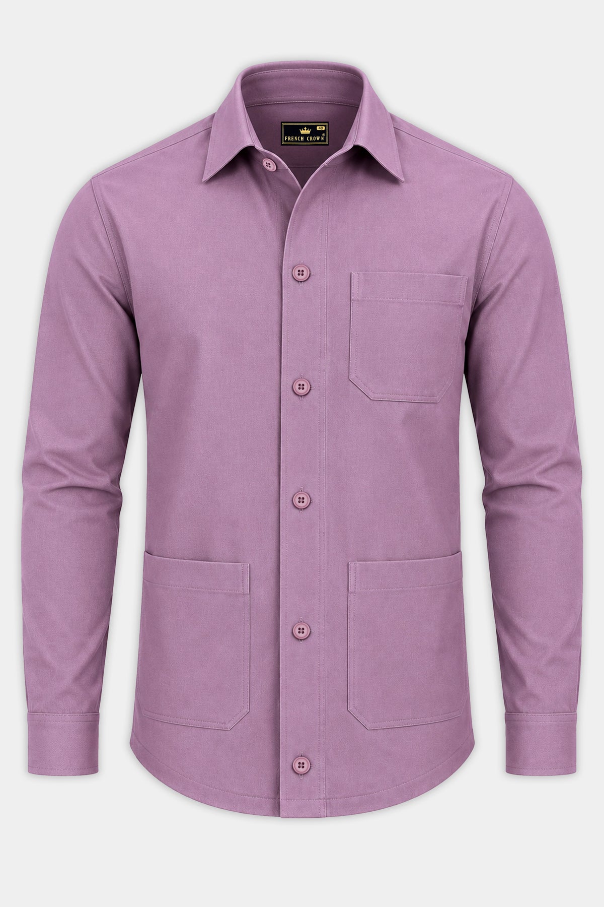 Fiora-Periwinkle Pink Twill Premium Cotton Heavy Weight Designer Casual Jacket