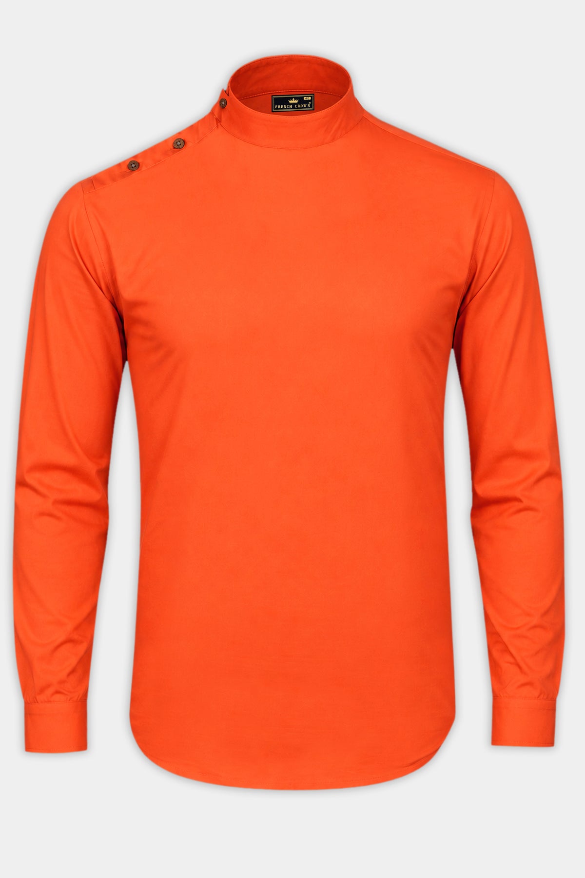 Ignite-Outrageous Orange Chambray Premium Cotton Designer Casual Shirt