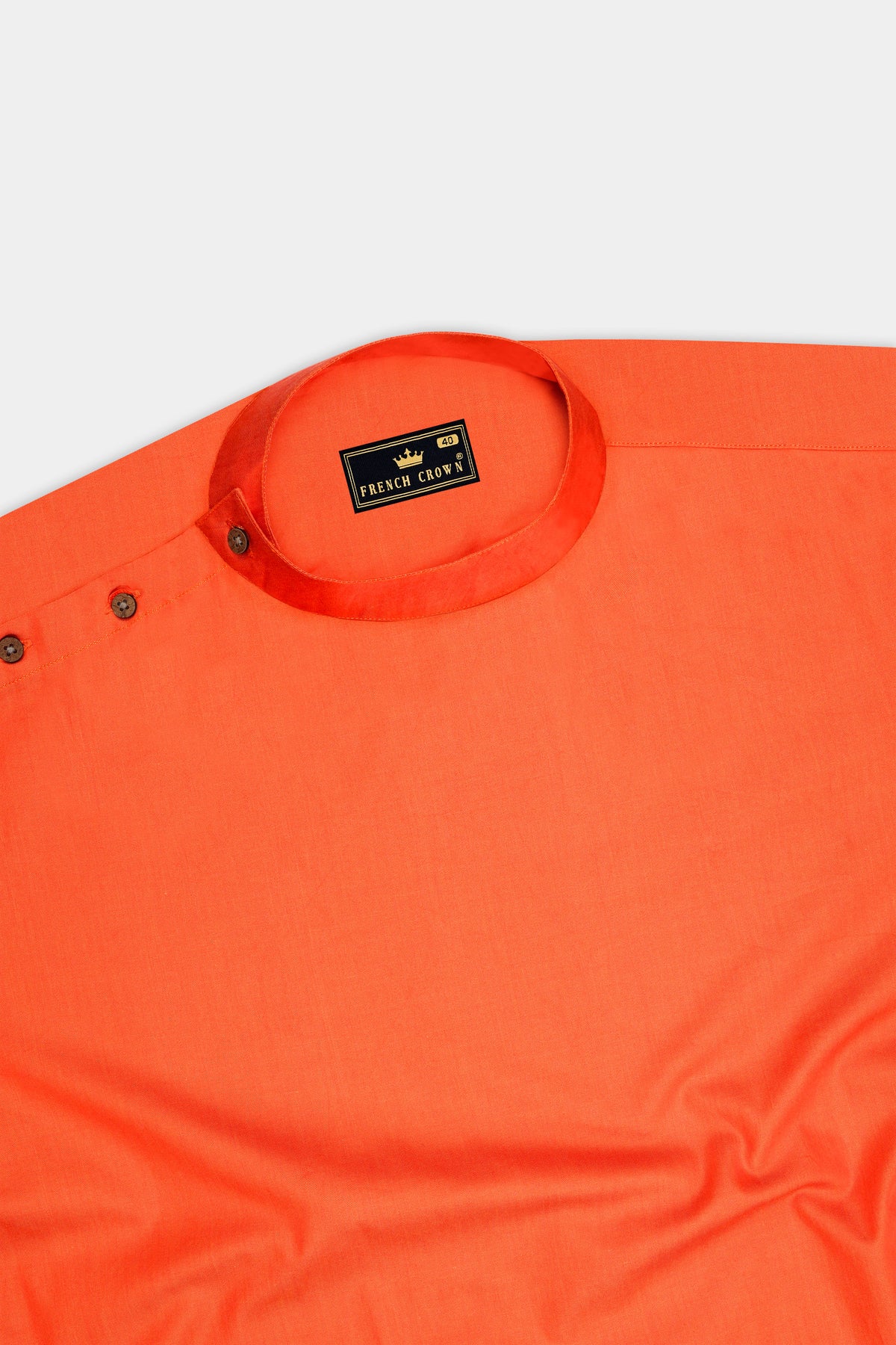 Ignite-Outrageous Orange Chambray Premium Cotton Designer Casual Shirt