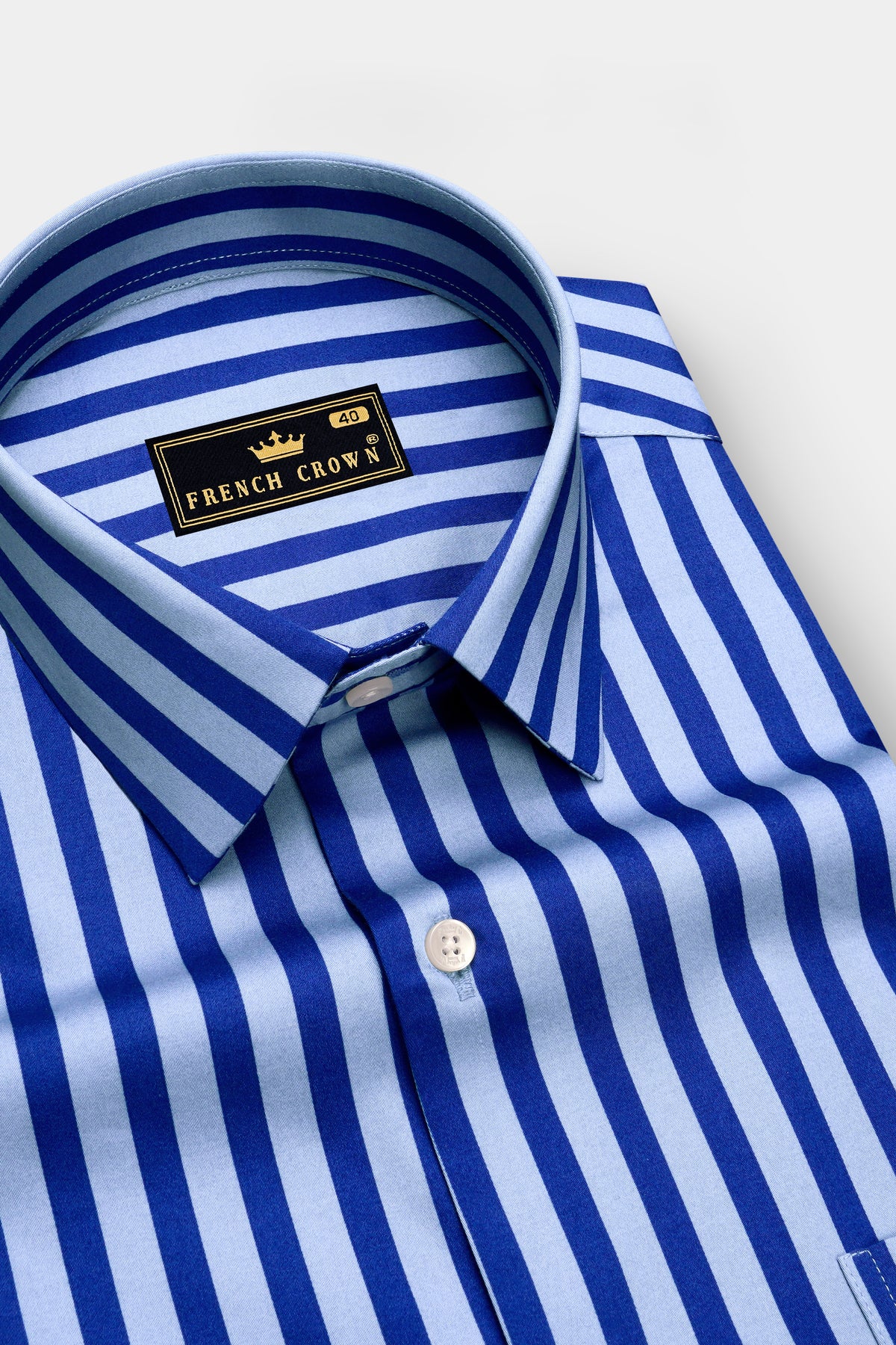 Striata-Marine Blue Bengal Striped Super Soft Premium Cotton Dress Shirt