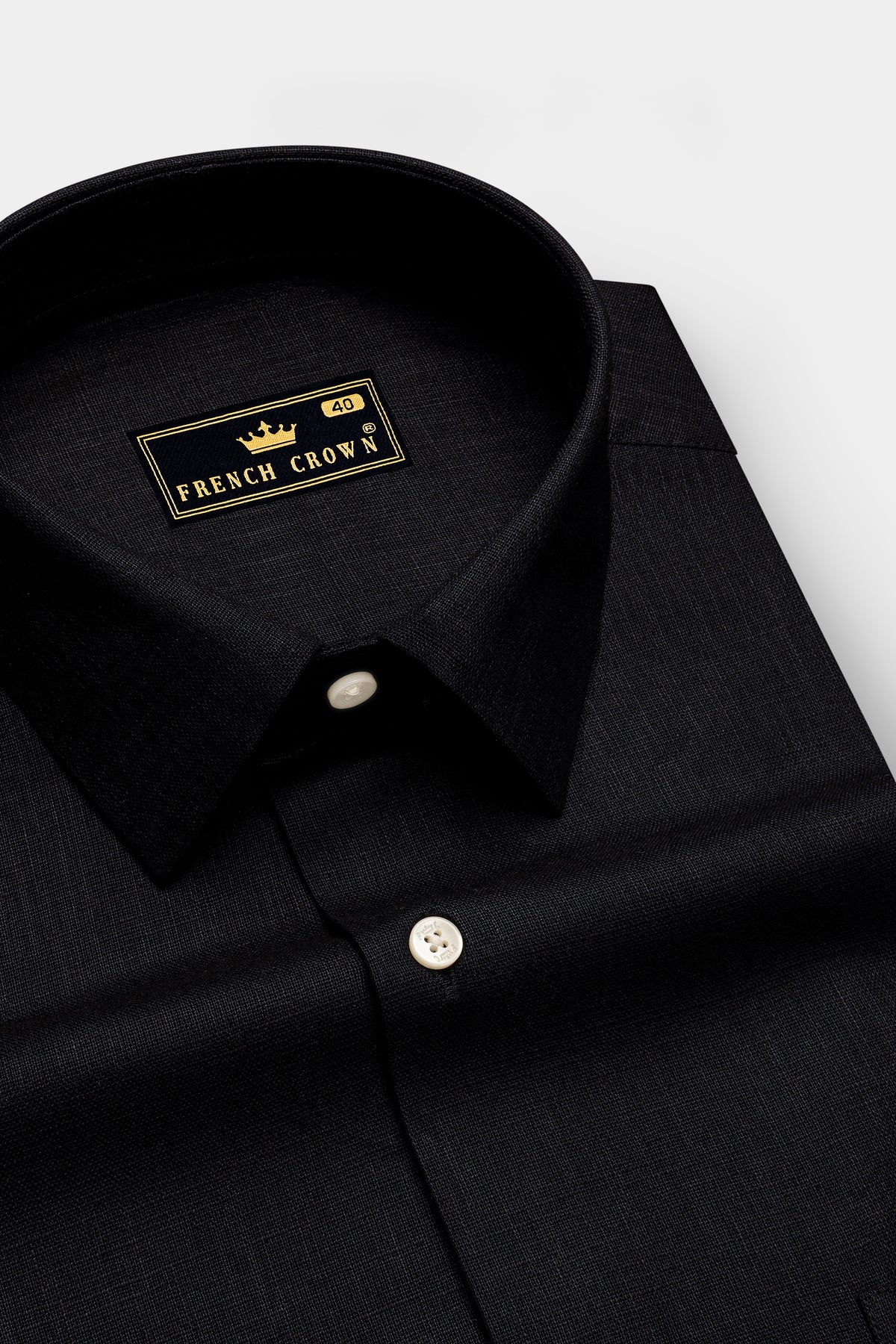 Ebon-Jade Black Luxurious Linen Dress Shirt
