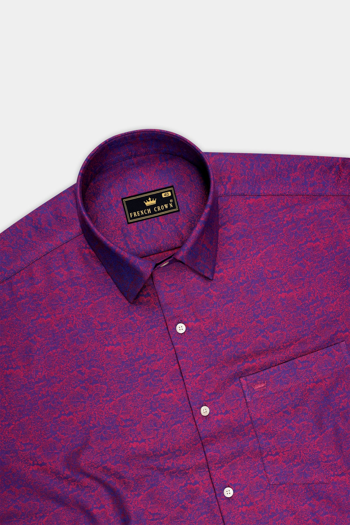 Majesty-Mardi Gras Purple Jacquard Textured Premium Cotton Dress Shirt