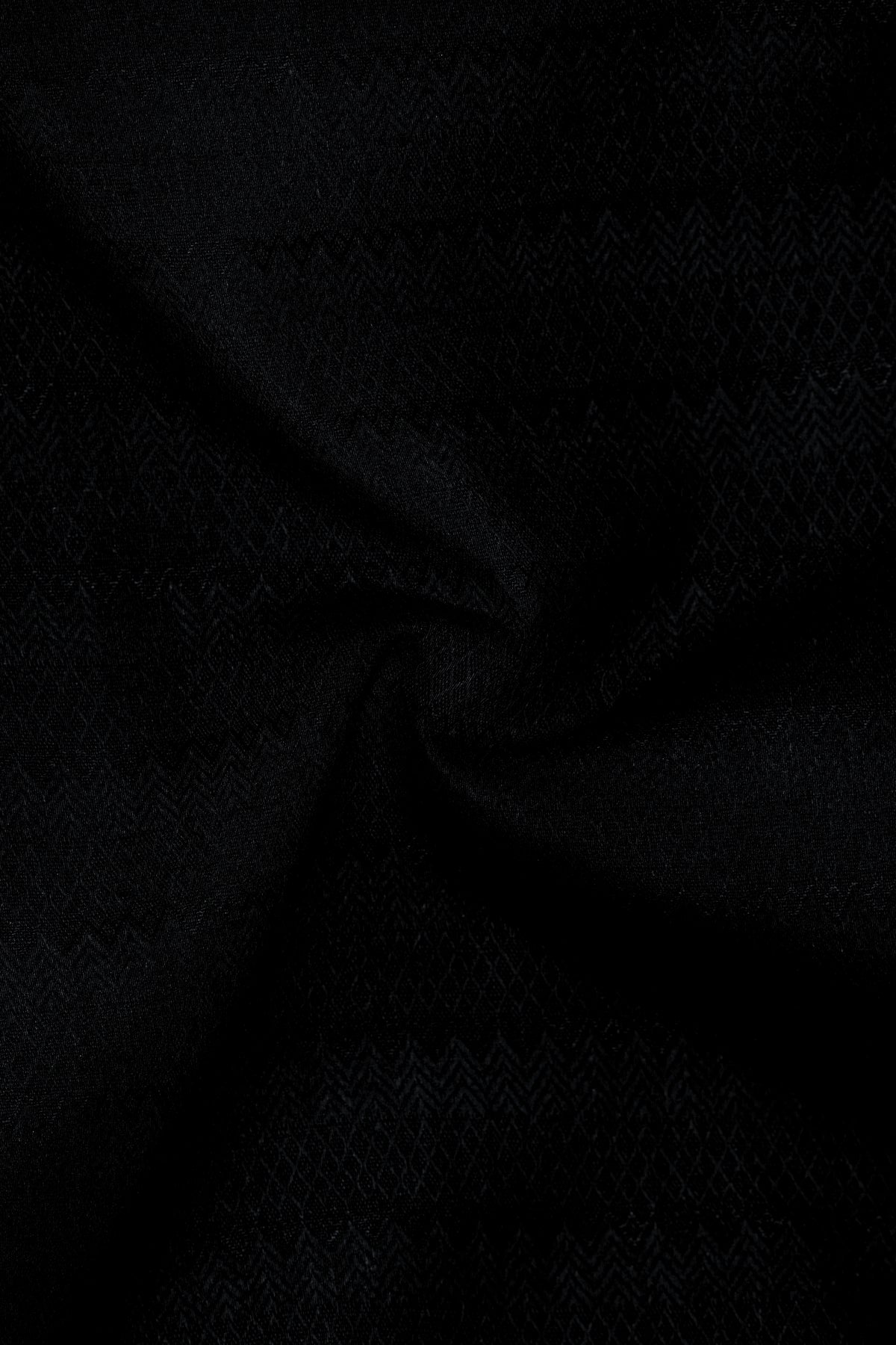 Zigora-Jade Black Jacquard Zigzag Textured Premium Cotton Dress Shirt