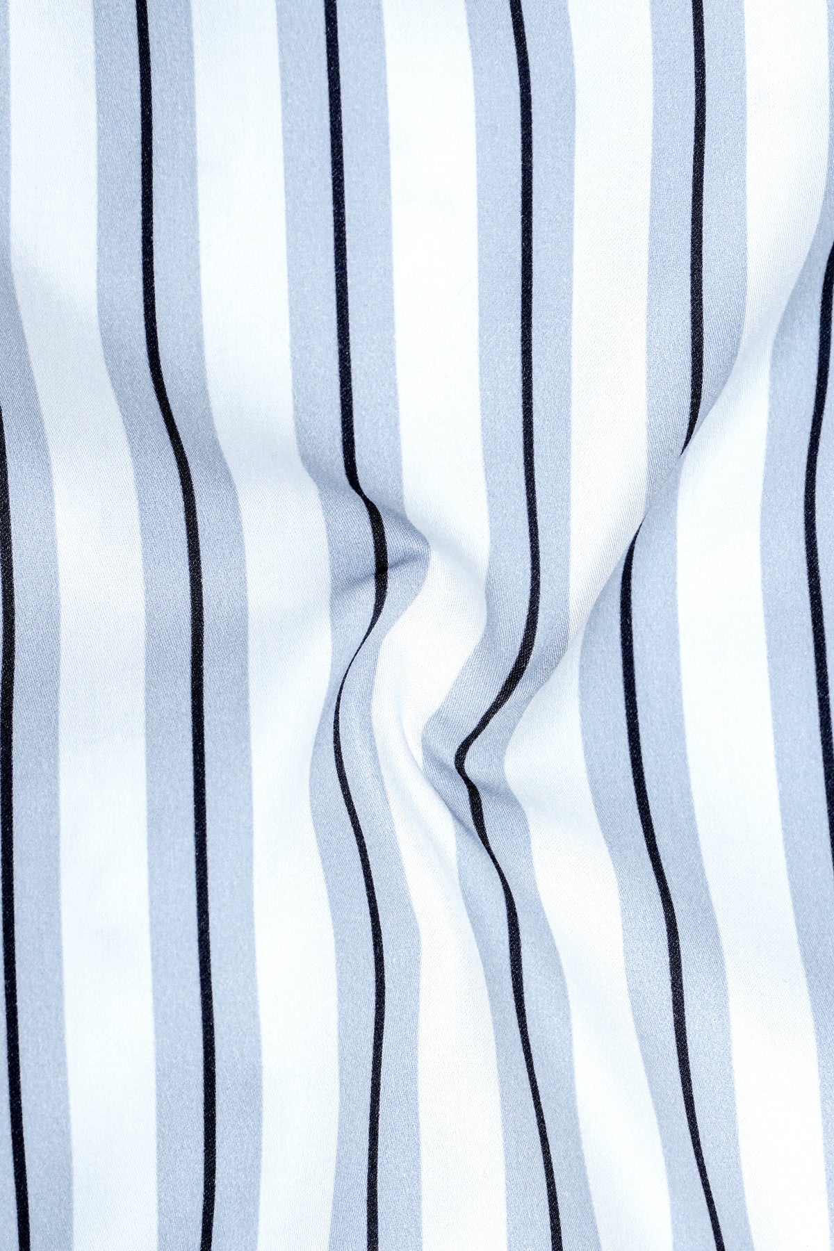 Ascend-Bright White And Regent Gray Striped Super Soft Premium Cotton Dress Shirt