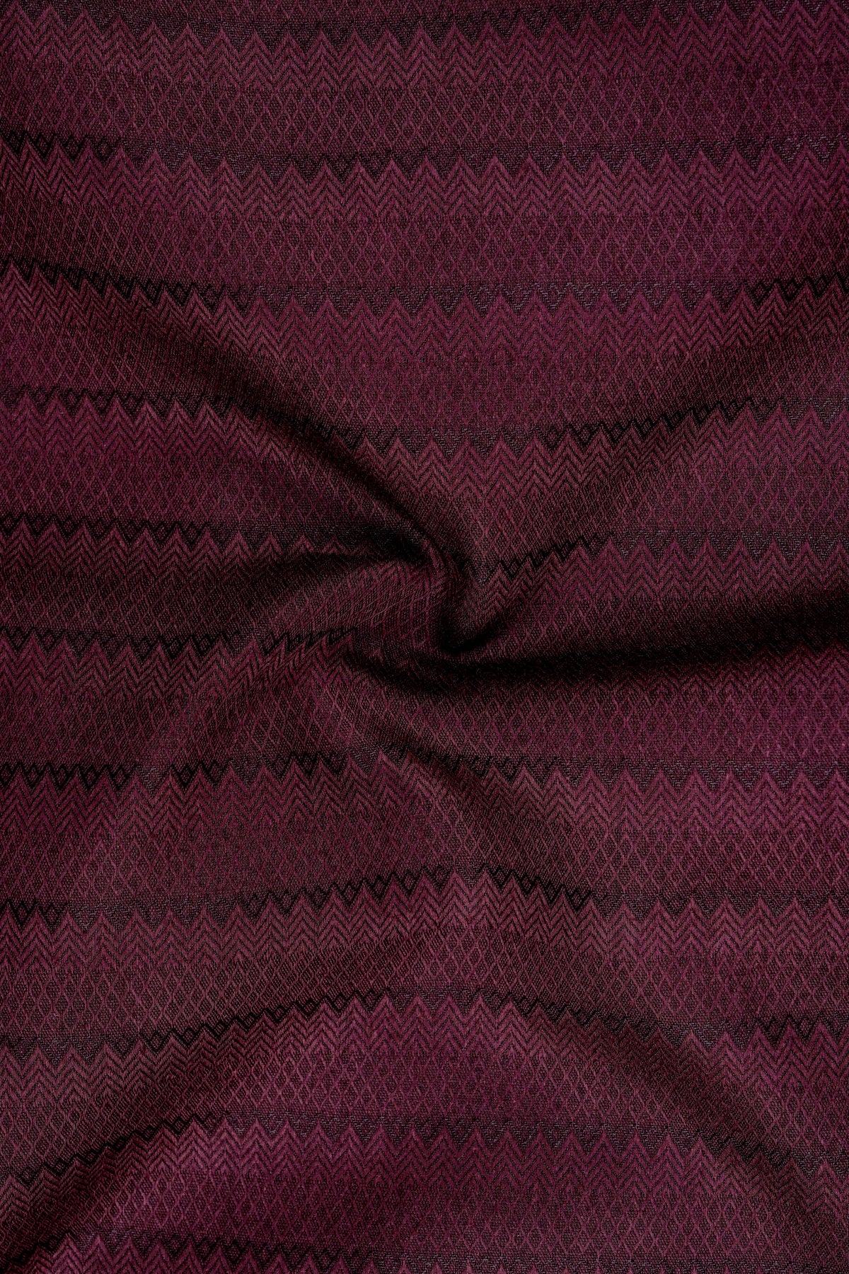 Kairo-Zambezi Maroon Jacquard Zigzag Textured Premium Cotton Dress Shirt