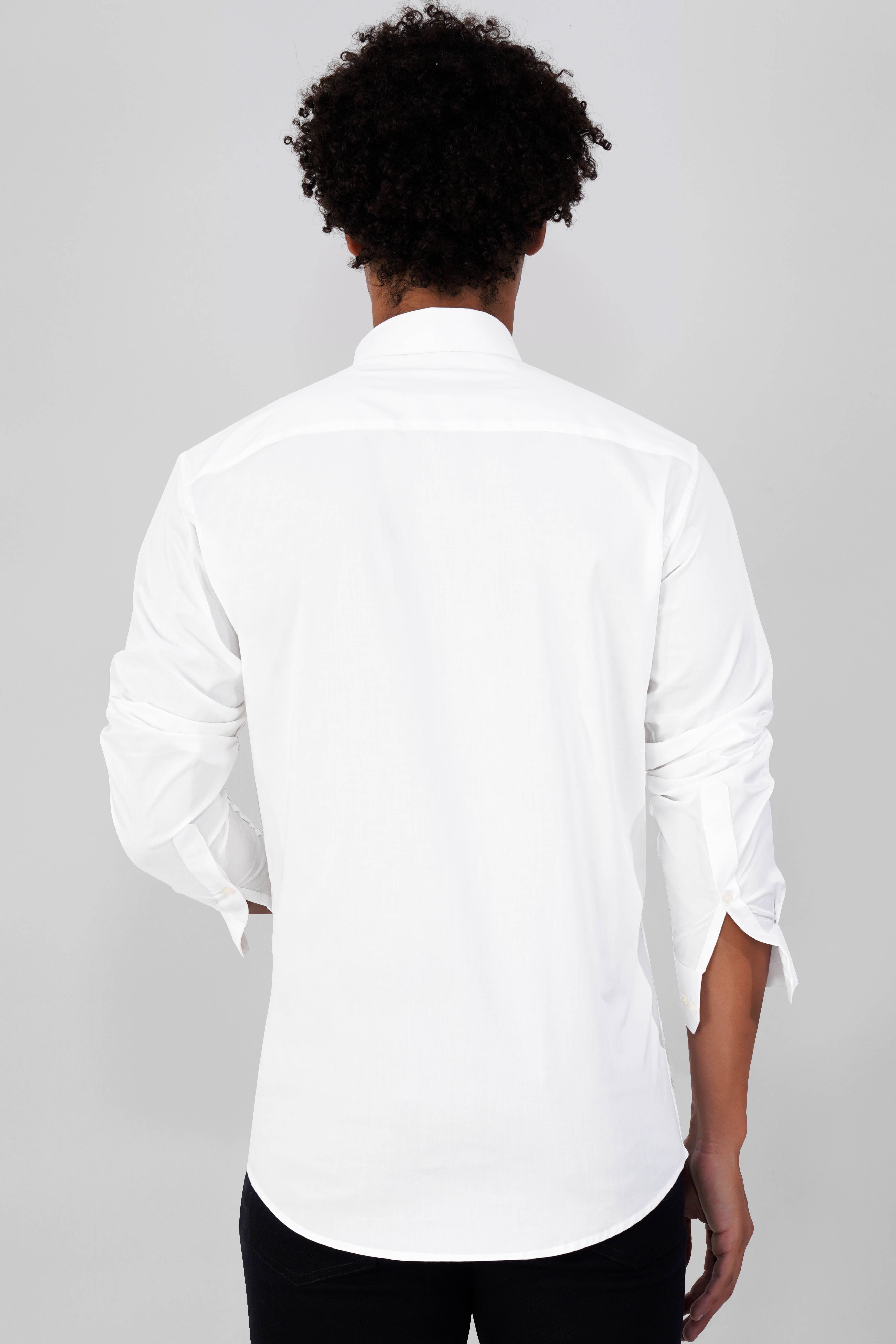 Bright White Maa Tujhe Salam Embroidered Premium Cotton Designer Shirt