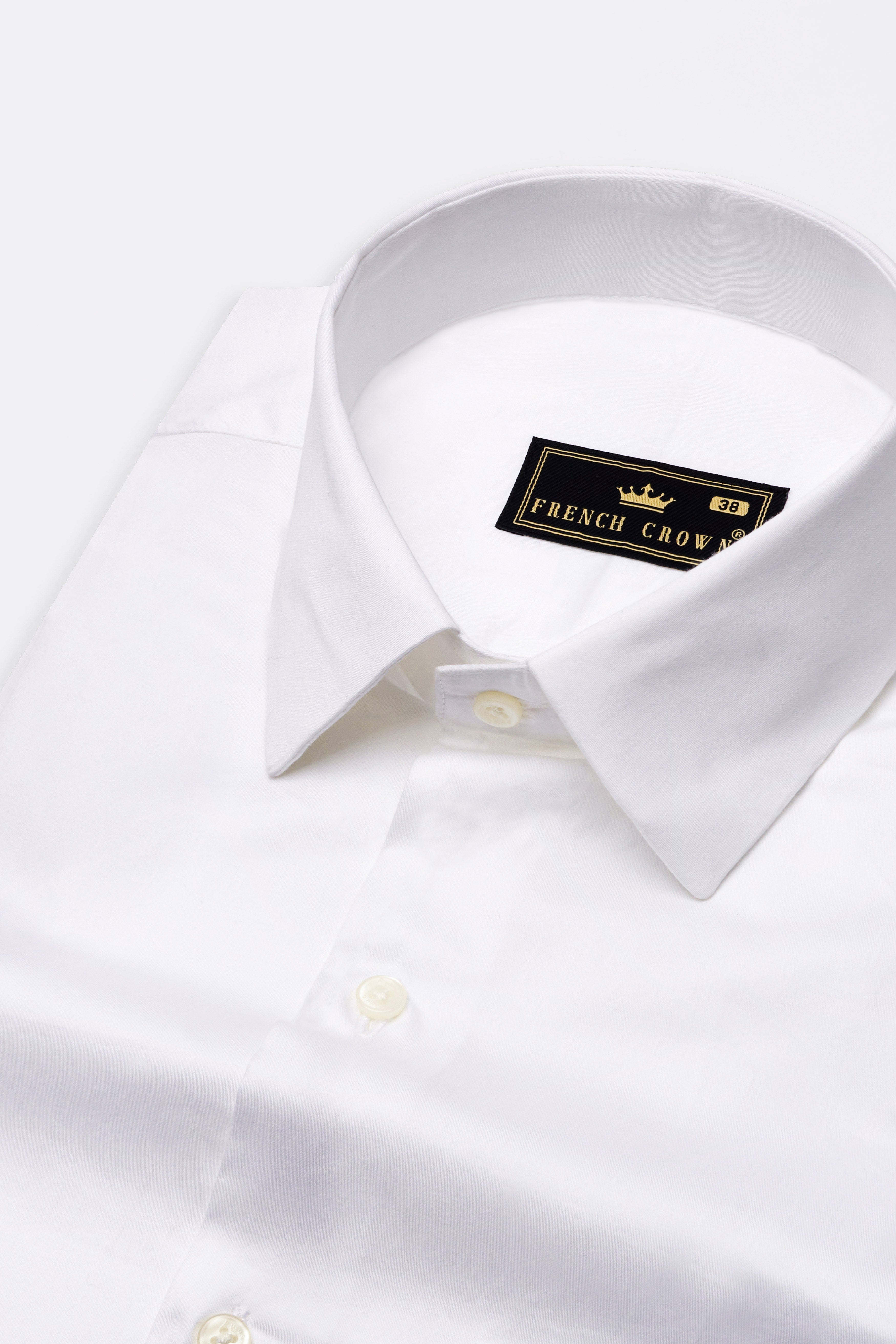 Bright White Funky Printed Premium Cotton Designer Shirt