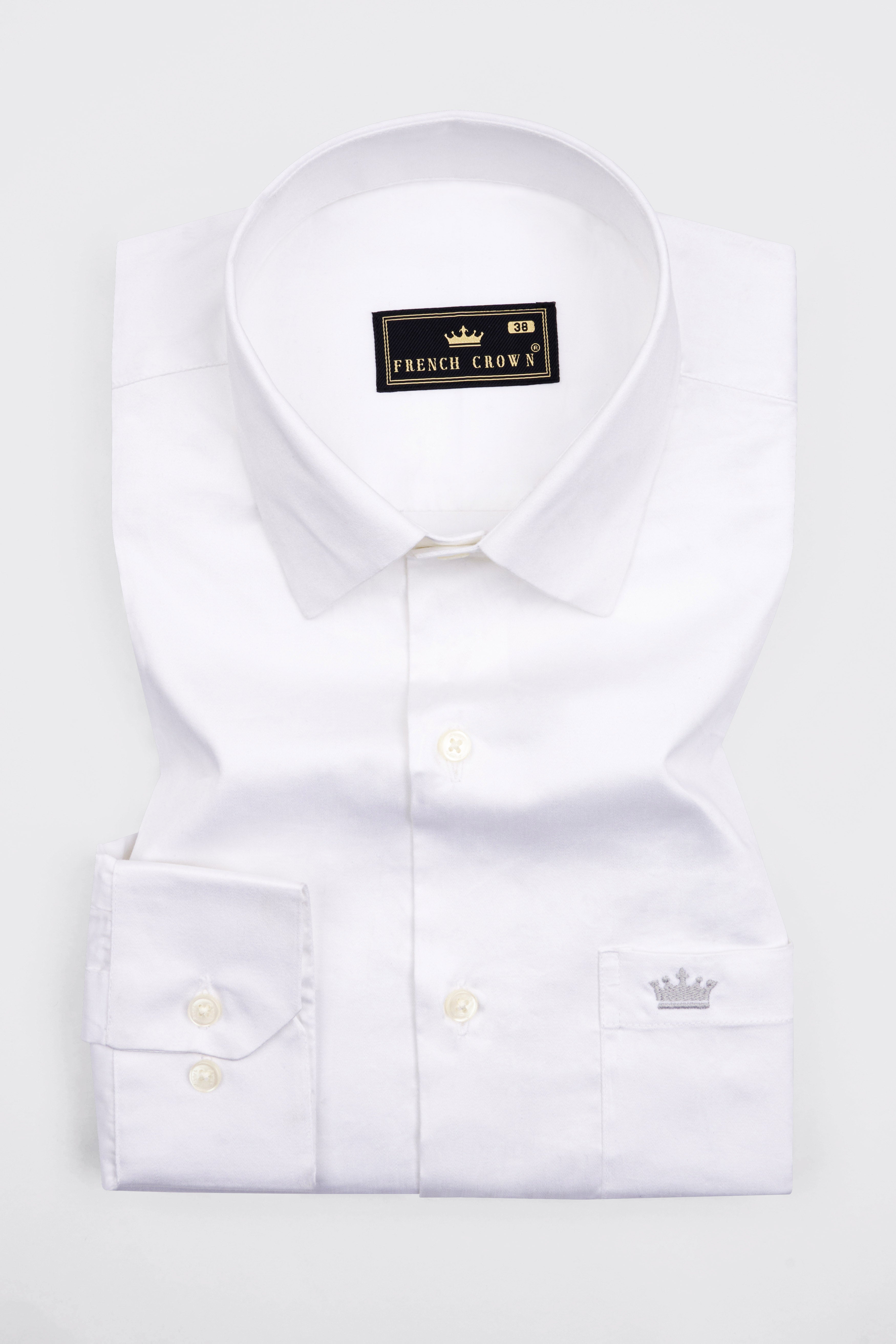 Bright White Funky Printed Premium Cotton Designer Shirt