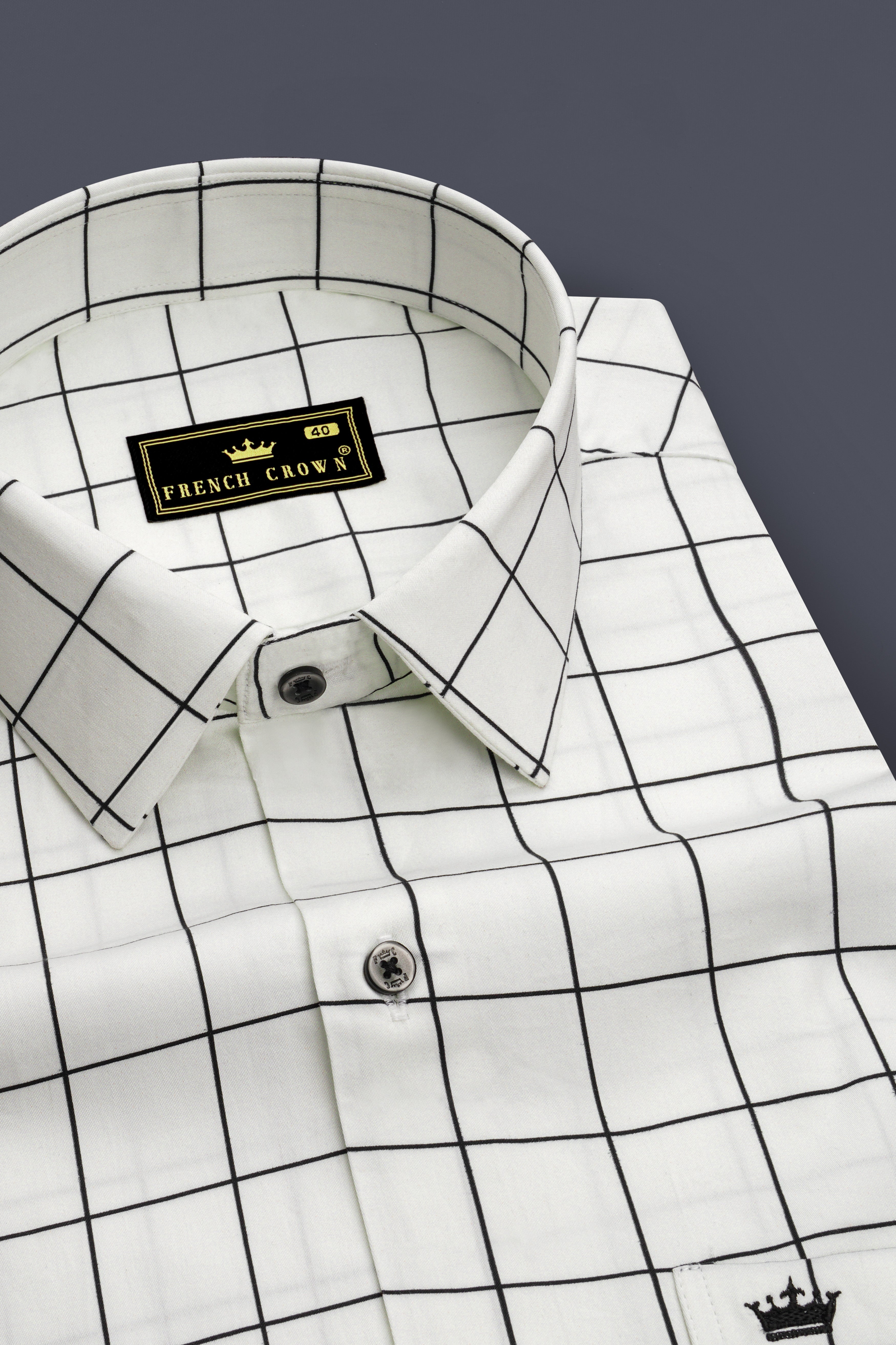 Bright White Windowpane Super Soft Giza Cotton SHIRT