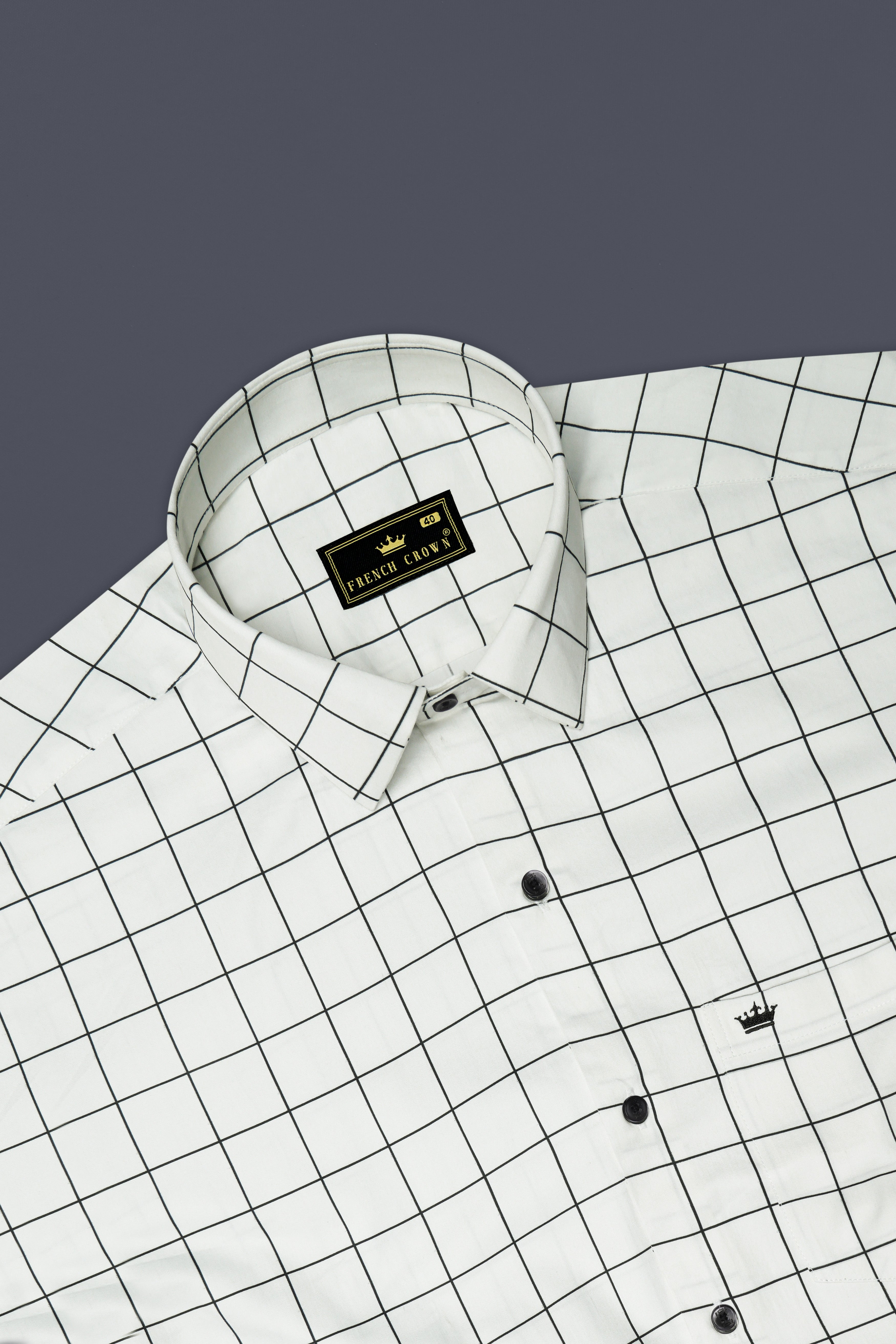 Bright White Windowpane Super Soft Giza Cotton SHIRT