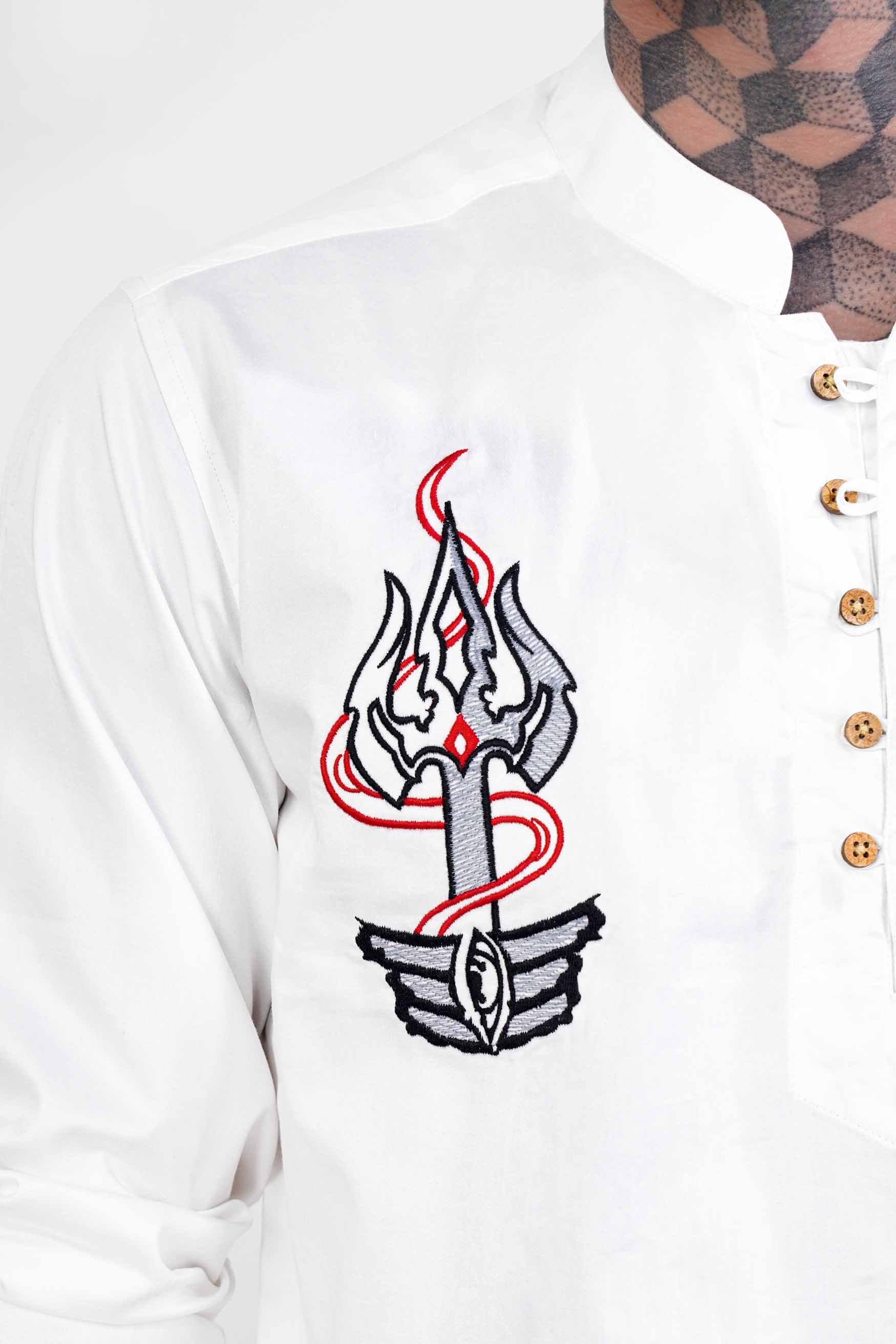 Bright White Trident Embroidered Subtle Sheen Super Soft Premium Cotton Designer Kurta Shirt 2670-KS-E241-38, 2670-KS-E241-H-38, 2670-KS-E241-39, 2670-KS-E241-H-39, 2670-KS-E241-40, 2670-KS-E241-H-40, 2670-KS-E241-42, 2670-KS-E241-H-42, 2670-KS-E241-44, 2670-KS-E241-H-44, 2670-KS-E241-46, 2670-KS-E241-H-46, 2670-KS-E241-48, 2670-KS-E241-H-48, 2670-KS-E241-50, 2670-KS-E241-H-50, 2670-KS-E241-52, 2670-KS-E241-H-52
