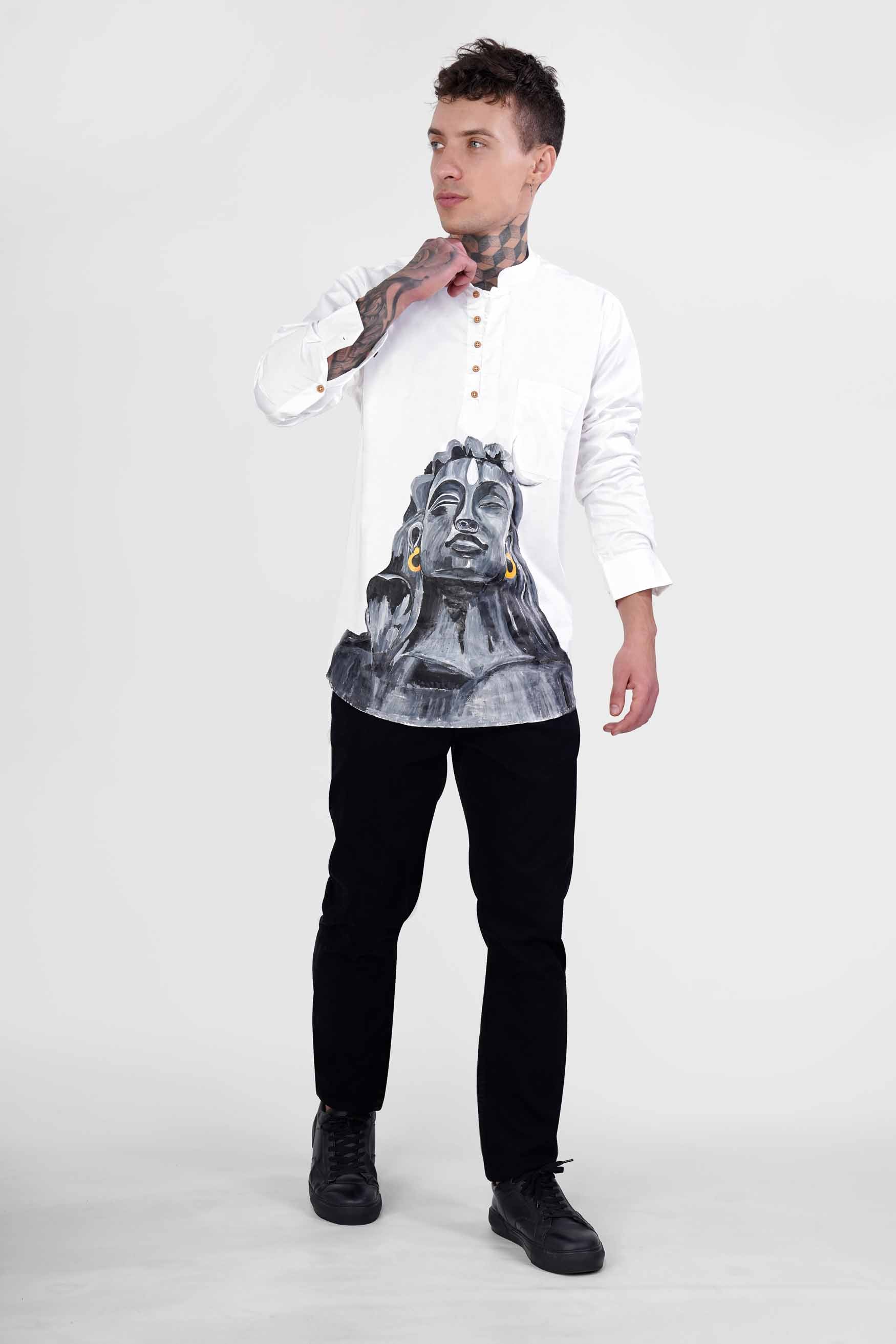 Bright White Lord Shiva Painted Super Soft Premium Cotton Designer Kurta Shirt 2670-KS-RPRT116-38, 2670-KS-RPRT116-H-38, 2670-KS-RPRT116-39, 2670-KS-RPRT116-H-39, 2670-KS-RPRT116-40, 2670-KS-RPRT116-H-40, 2670-KS-RPRT116-42, 2670-KS-RPRT116-H-42, 2670-KS-RPRT116-44, 2670-KS-RPRT116-H-44, 2670-KS-RPRT116-46, 2670-KS-RPRT116-H-46, 2670-KS-RPRT116-48, 2670-KS-RPRT116-H-48, 2670-KS-RPRT116-50, 2670-KS-RPRT116-H-50, 2670-KS-RPRT116-52, 2670-KS-RPRT116-H-52