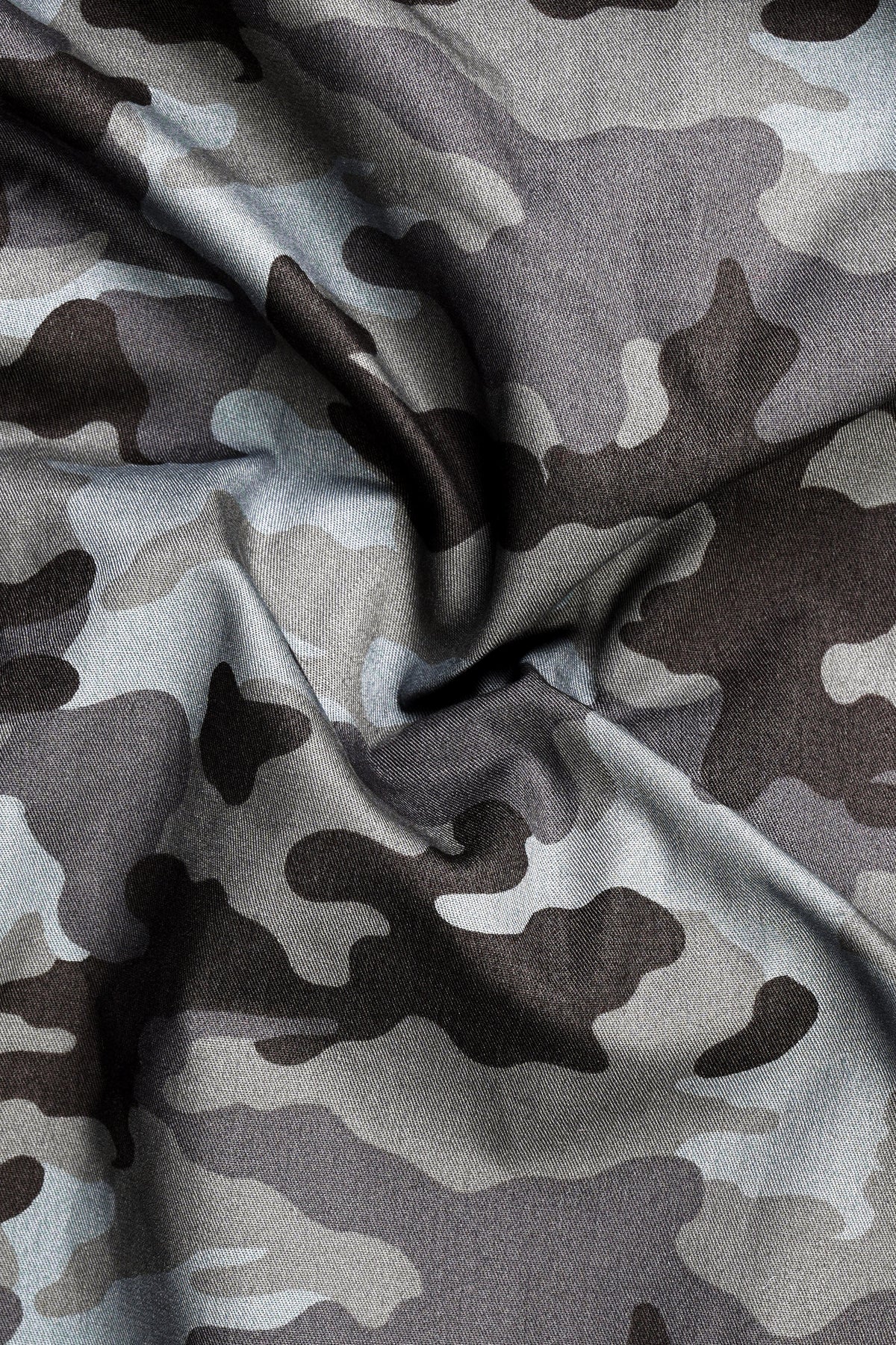 Gravel Gray with Iridium Brown Camouflage Premium Cotton Designer Sports Suit