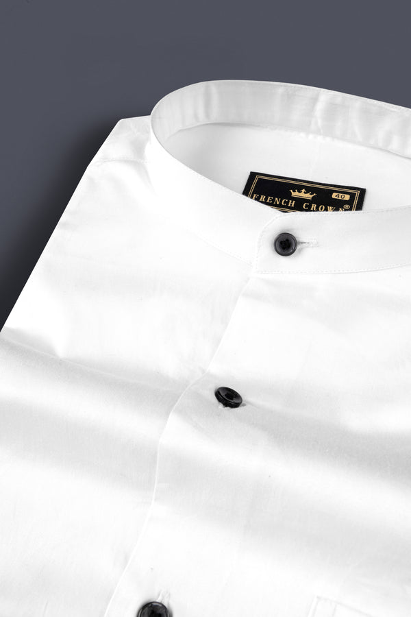 Bright White Subtle Sheen Premium Giza Cotton shirt