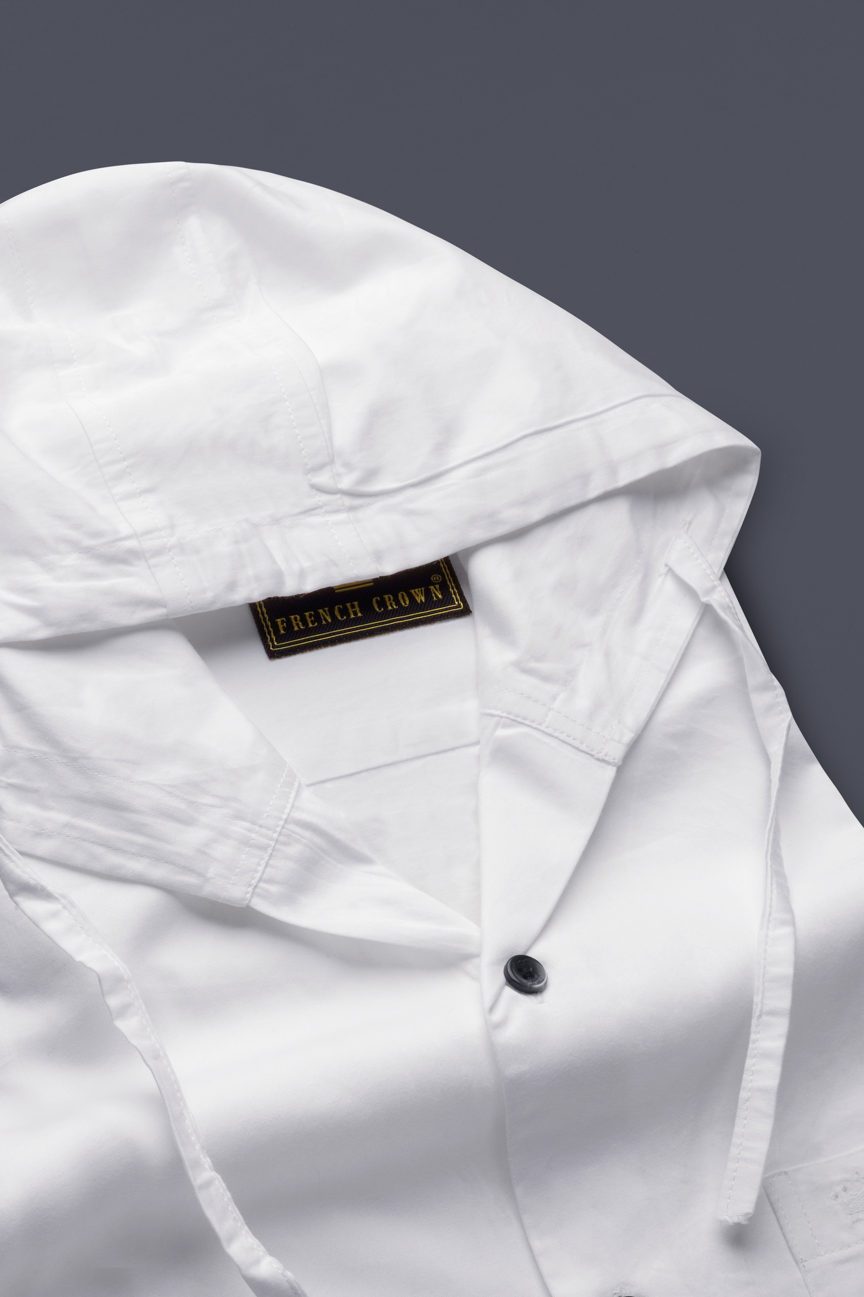 Bright White Subtle Sheen Super Soft Giza Cotton Hoodie Shirt