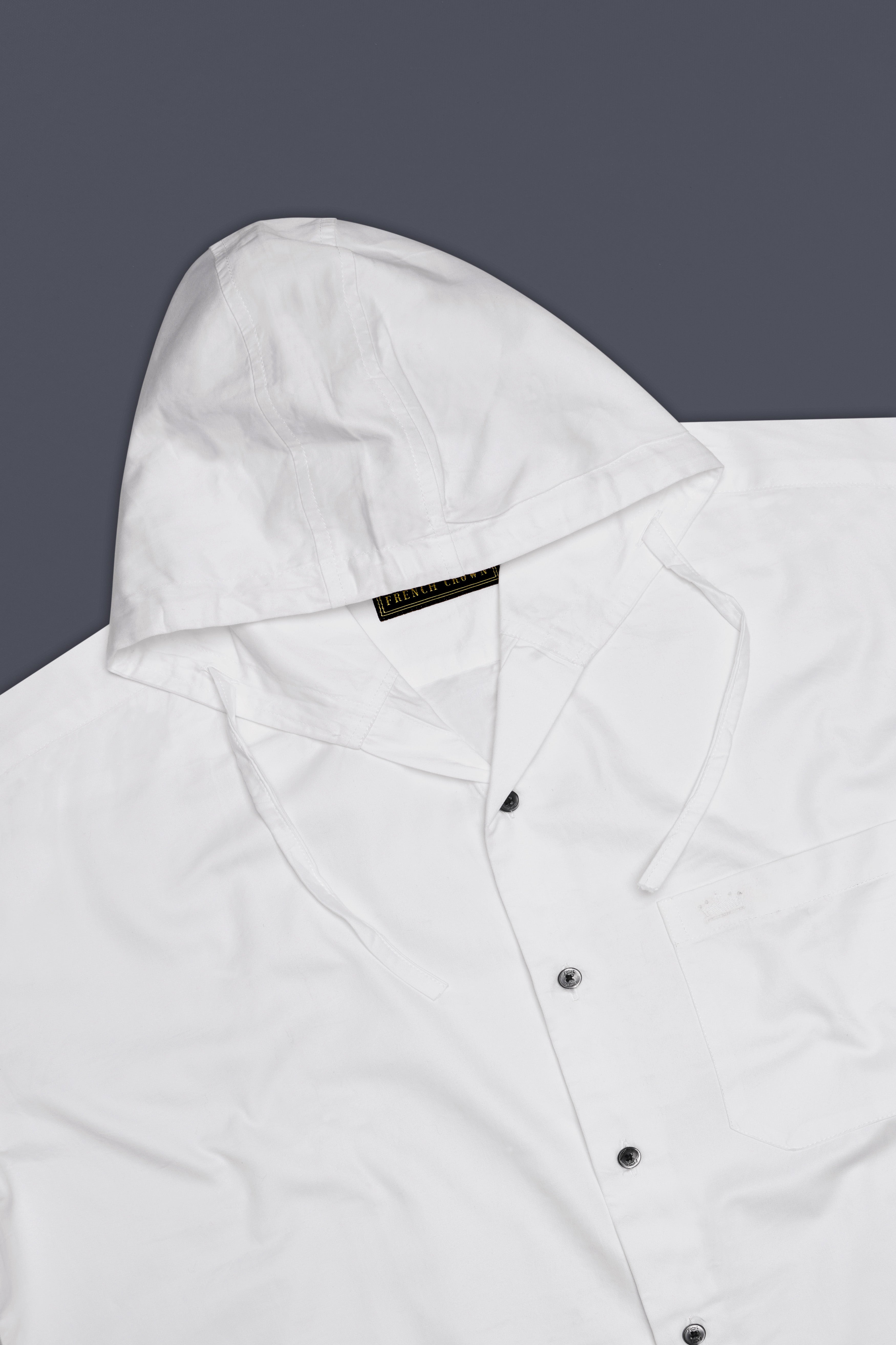 Bright White Subtle Sheen Super Soft Giza Cotton Hoodie Shirt