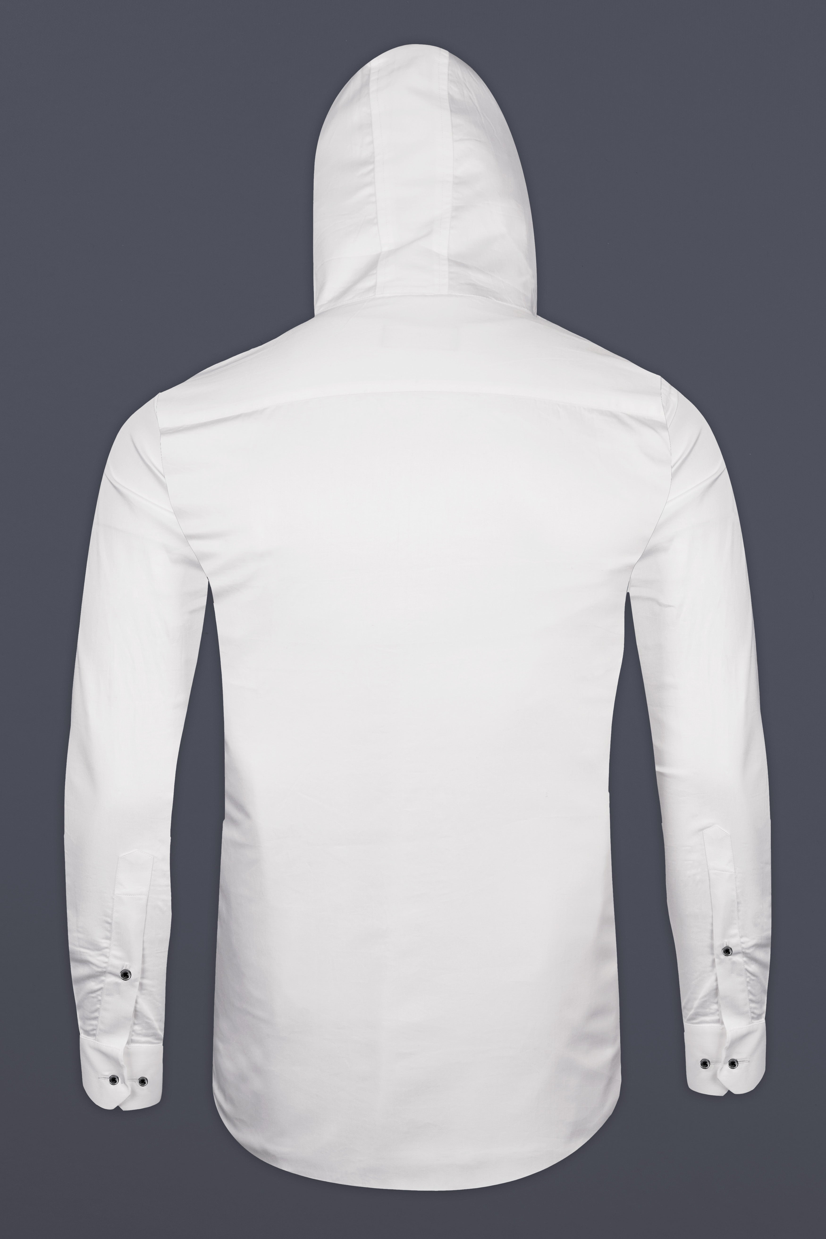 Bright White Subtle Sheen Super Soft Giza Cotton Hoodie Shirt