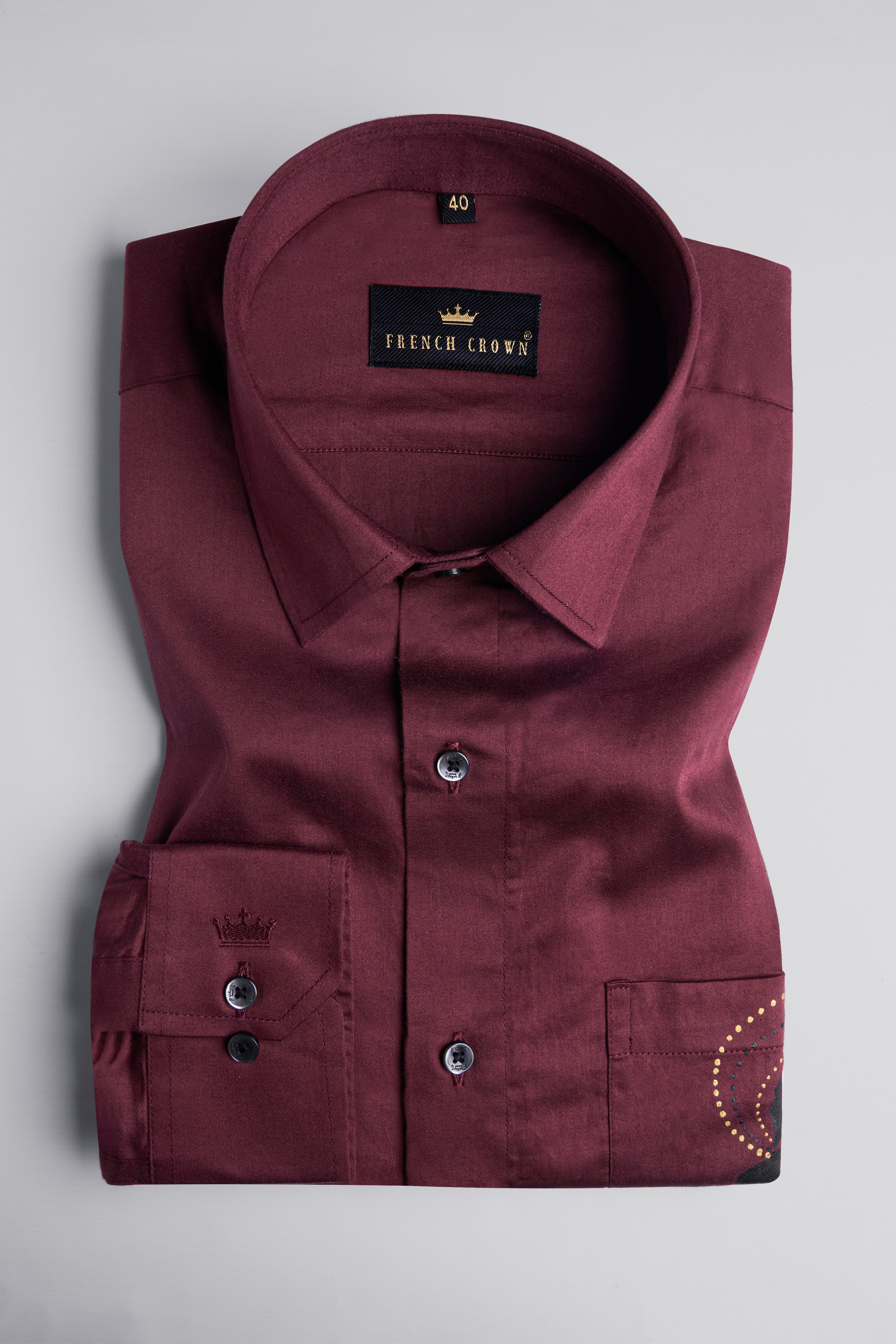 Crater Brown Lord Buddha Hand Painted Super Soft Premium Cotton Designer Shirt