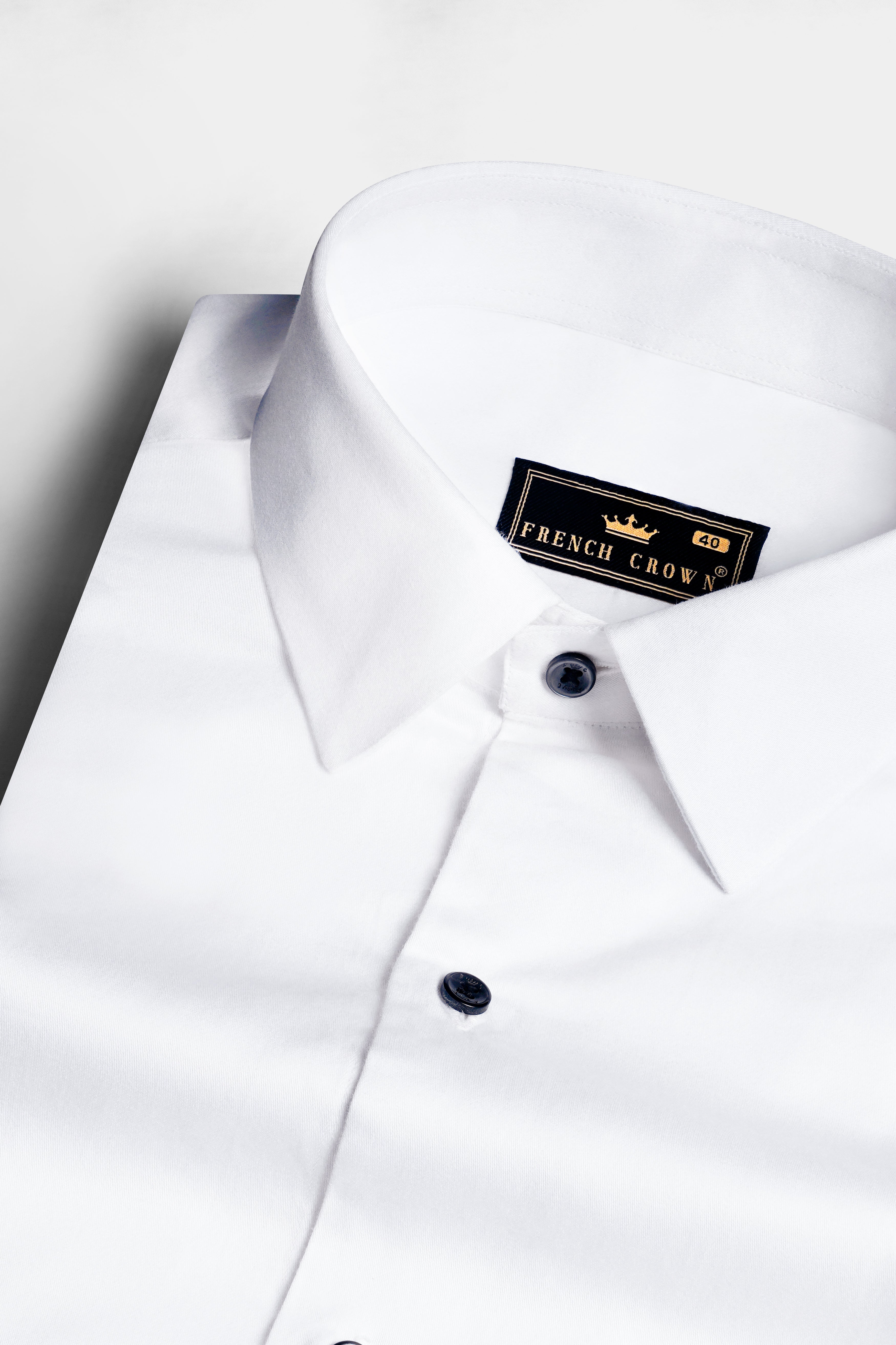 Bright White Subtle Sheen with Salomie and Black Triple Stripes Premium Cotton Shirt
