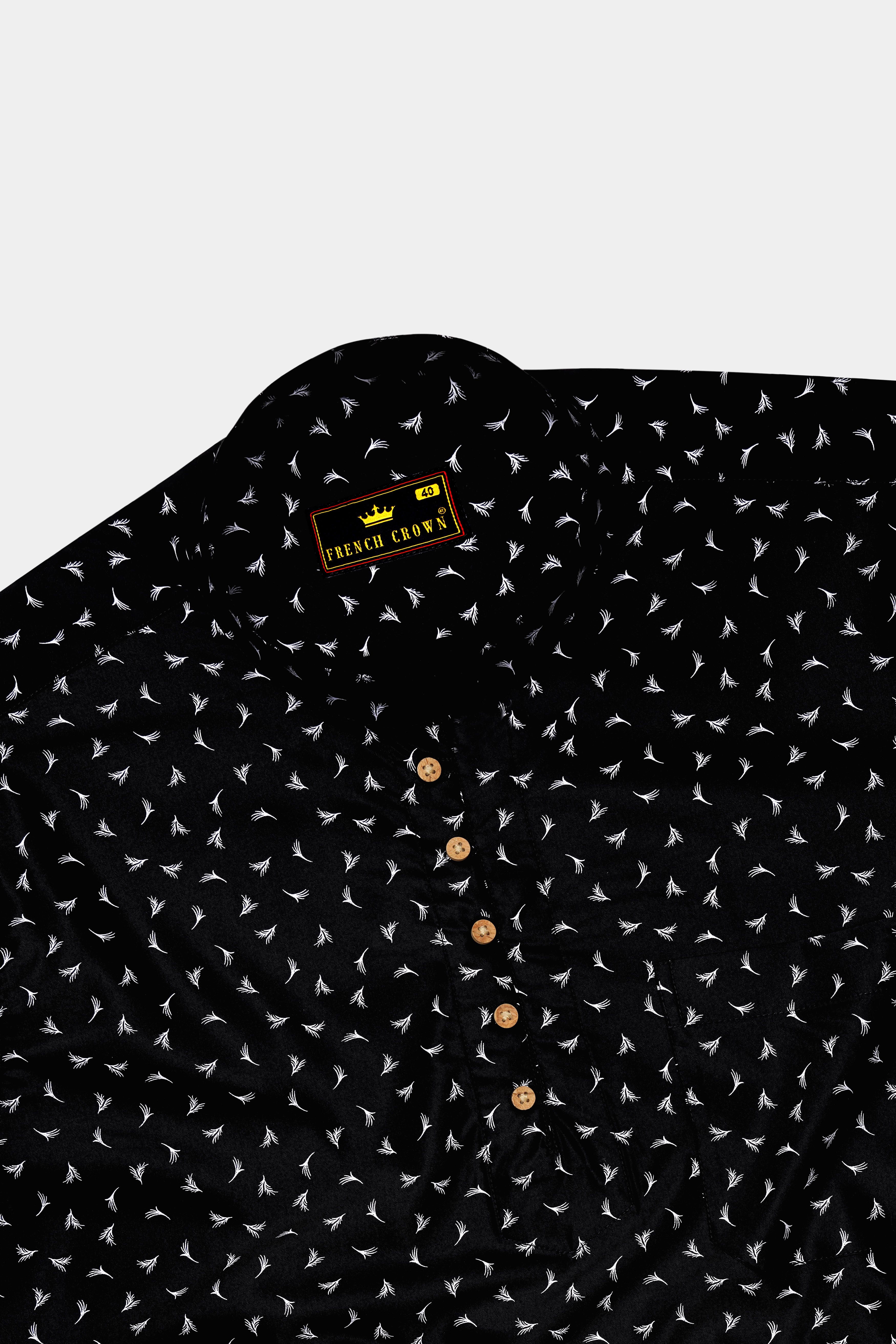 Jade Black flowers Printed super soft Premium Cotton shirt