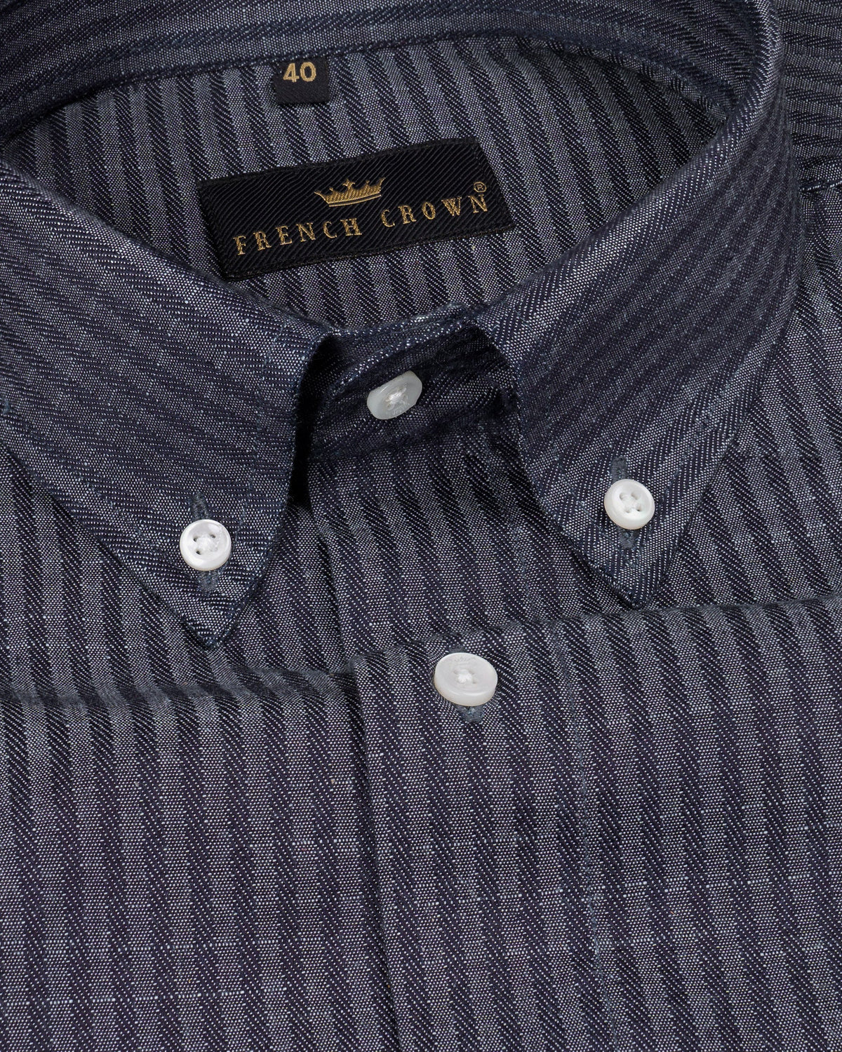 Blue Striped Chambray Premium Cotton Shirt