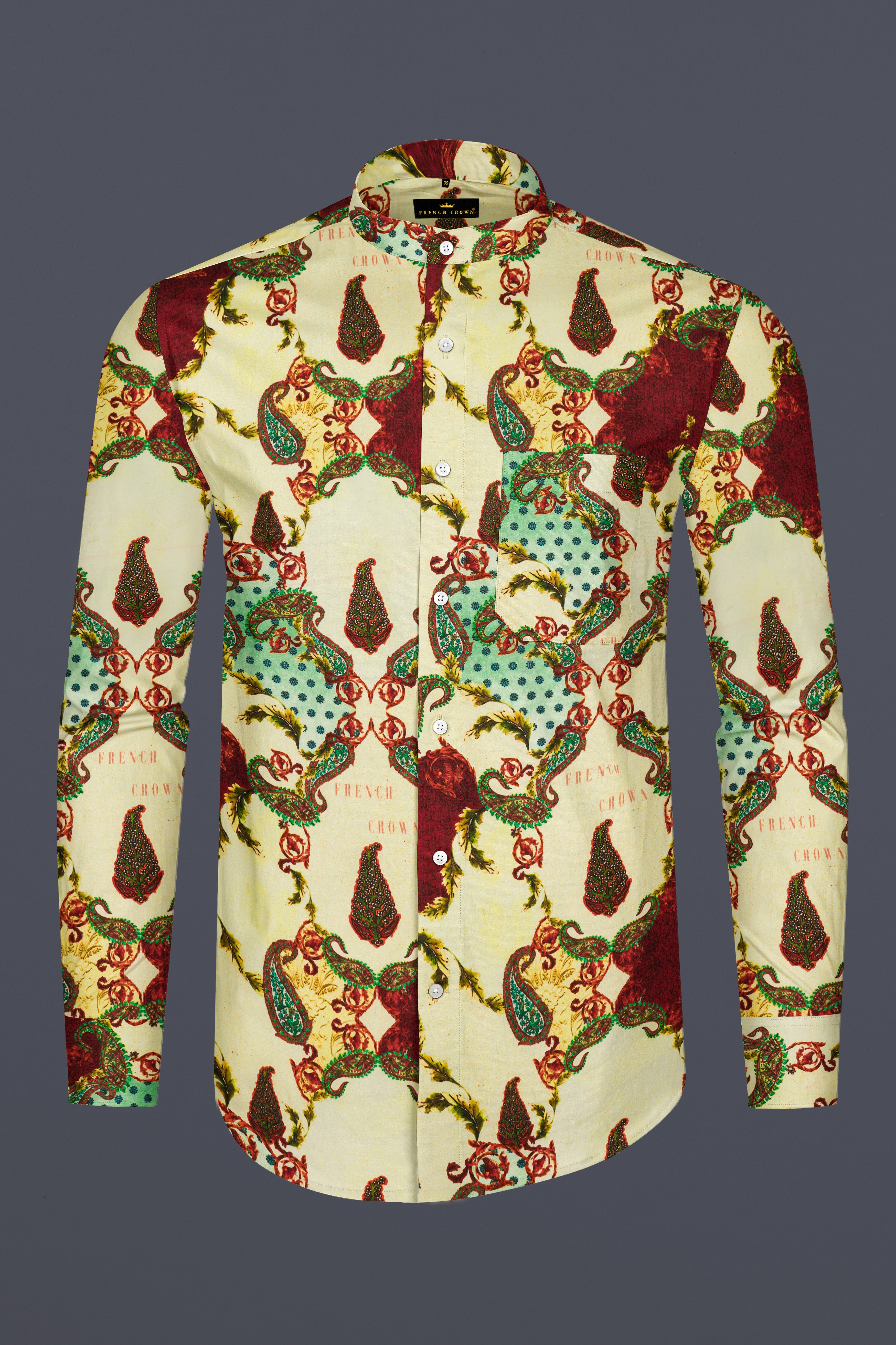 Early Dawn Quirky Printed Premium Satin Shirt