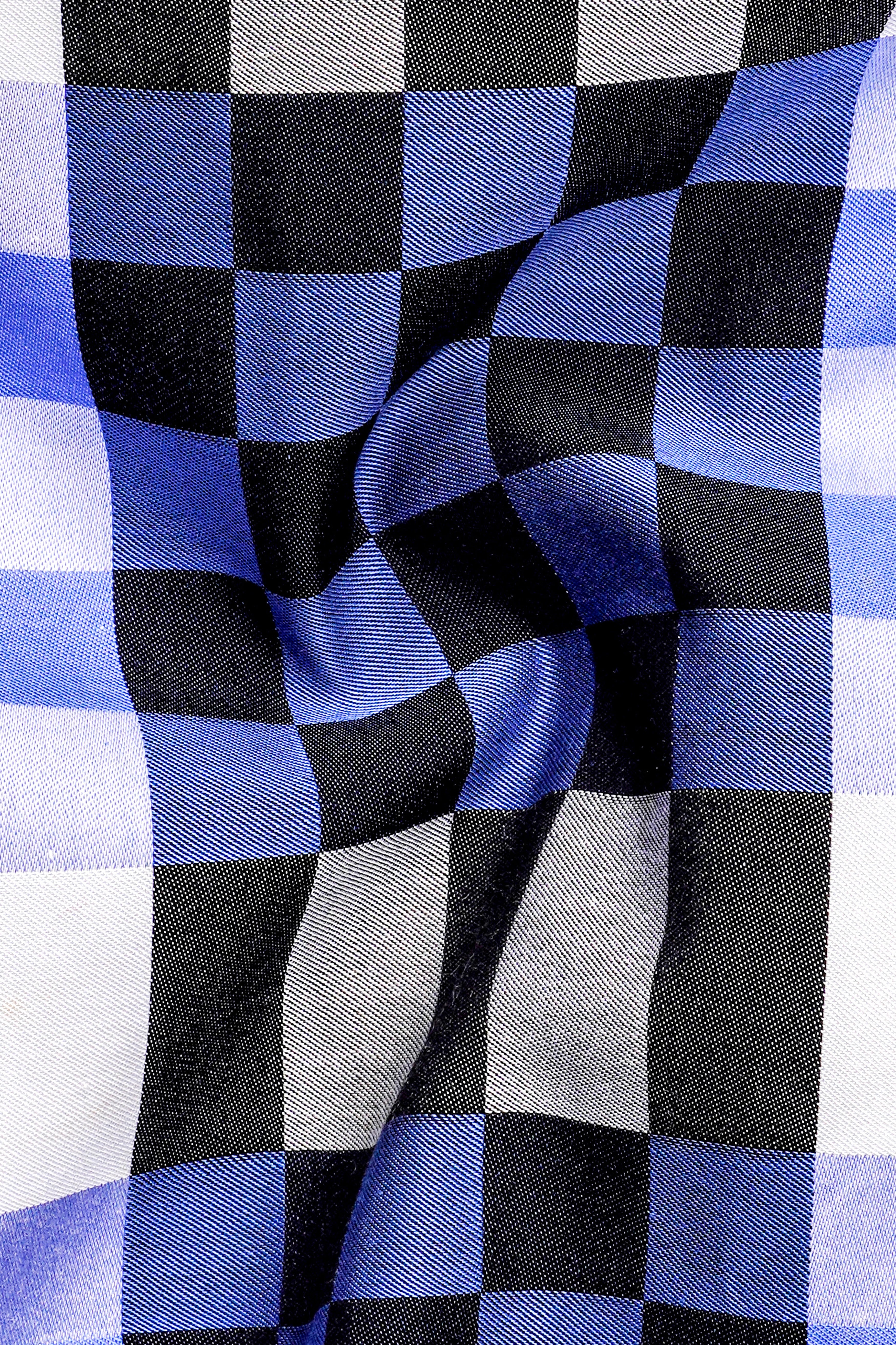 Topaz Gray with East Bay Blue and Jade Black Checkered Super Soft Premium Cotton Shirt