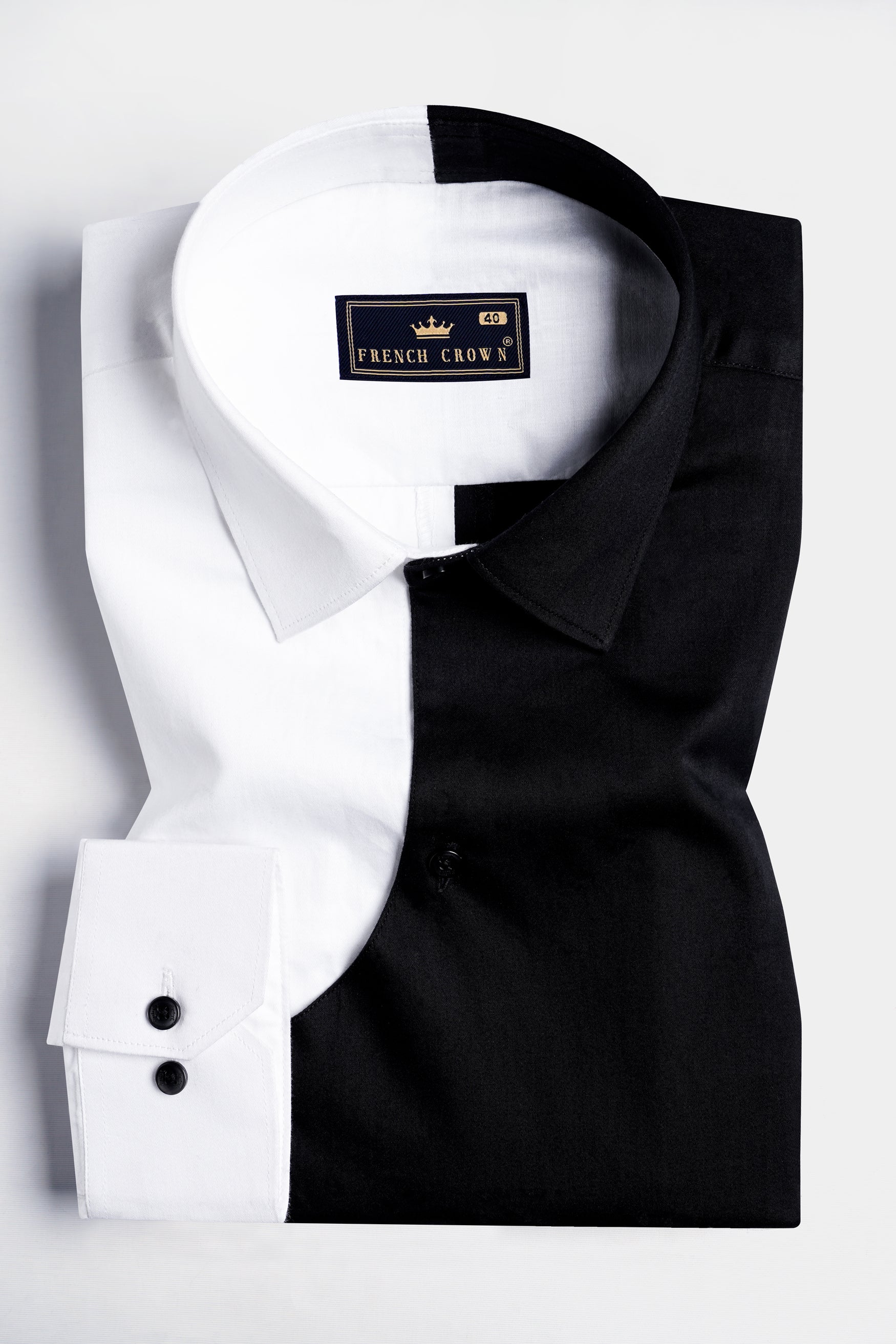 Half White and Half Black Super Soft Premium Cotton Shirt