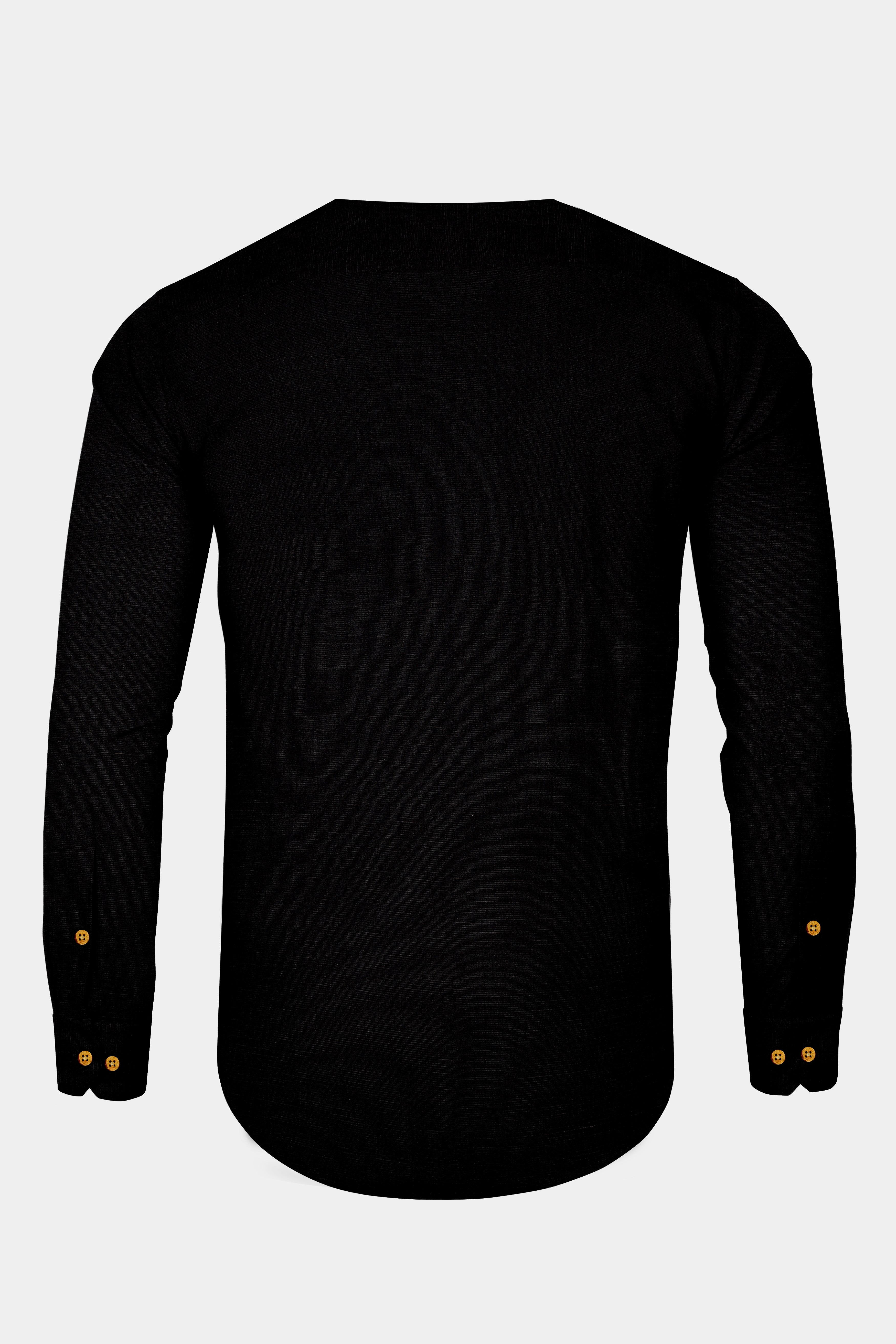 Jade Black Super Soft Premium Cotton Collarless Kurta Shirt