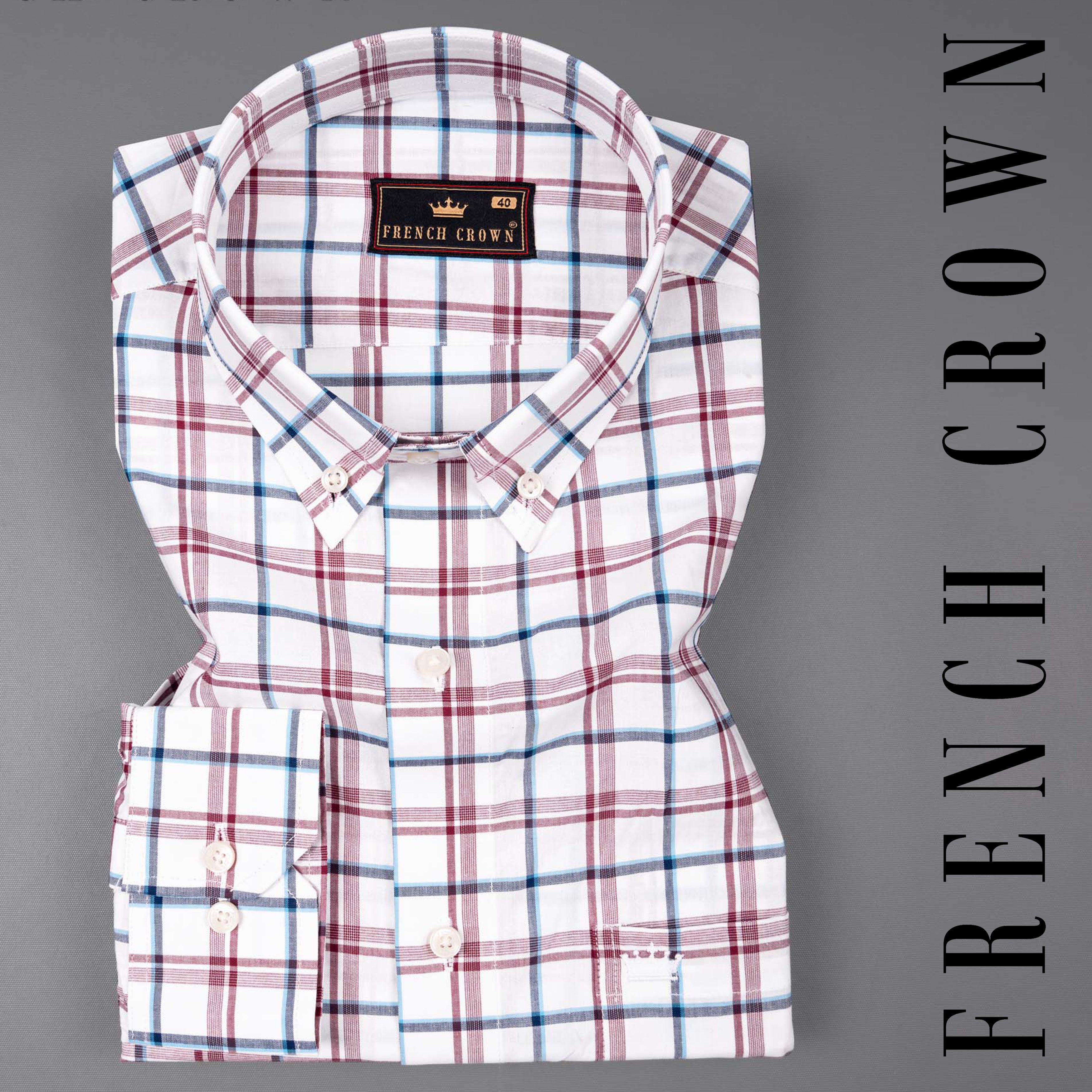 Bright White Plaid Premium Cotton Shirt