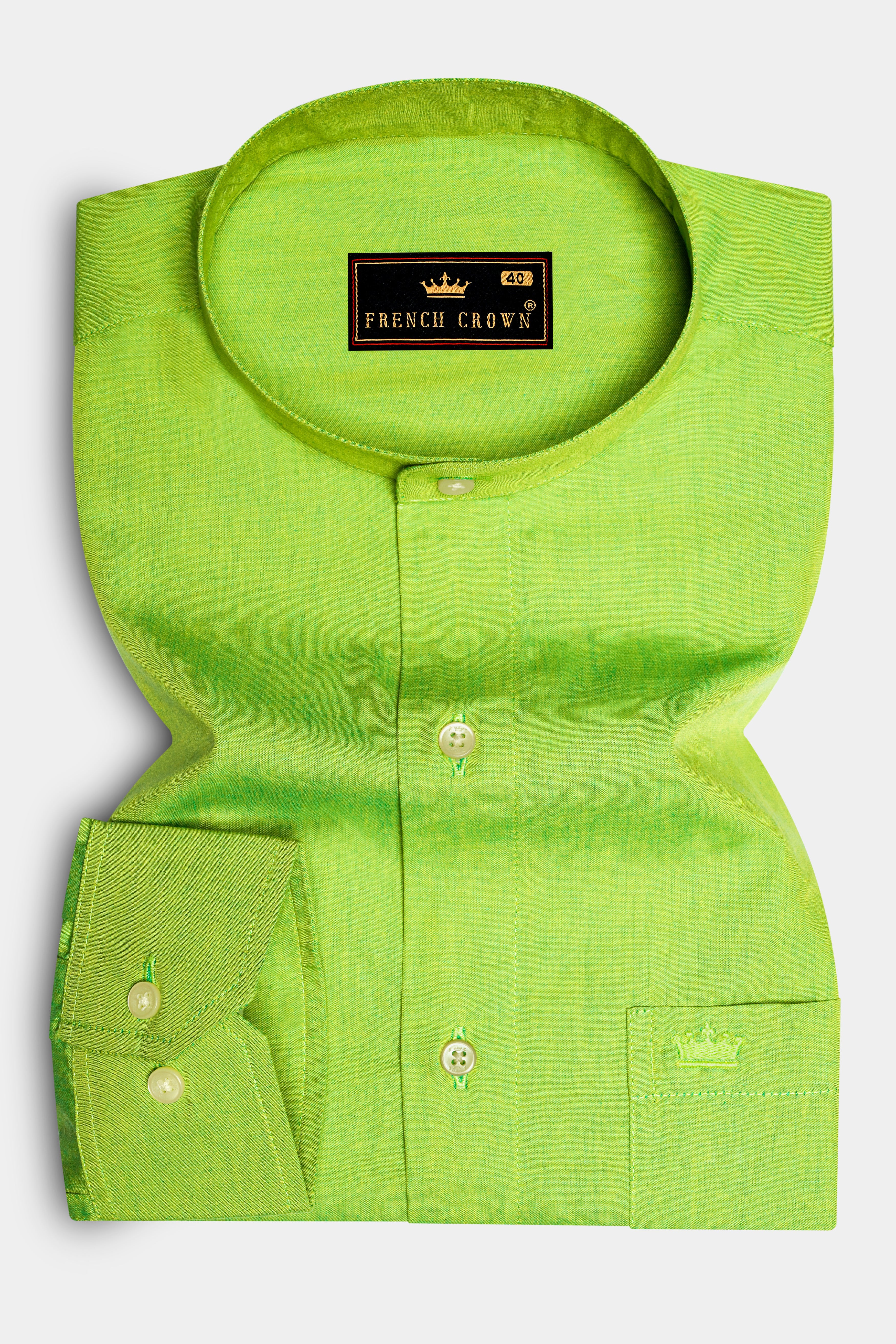 Conifer Green Chambray Premium Cotton Shirt