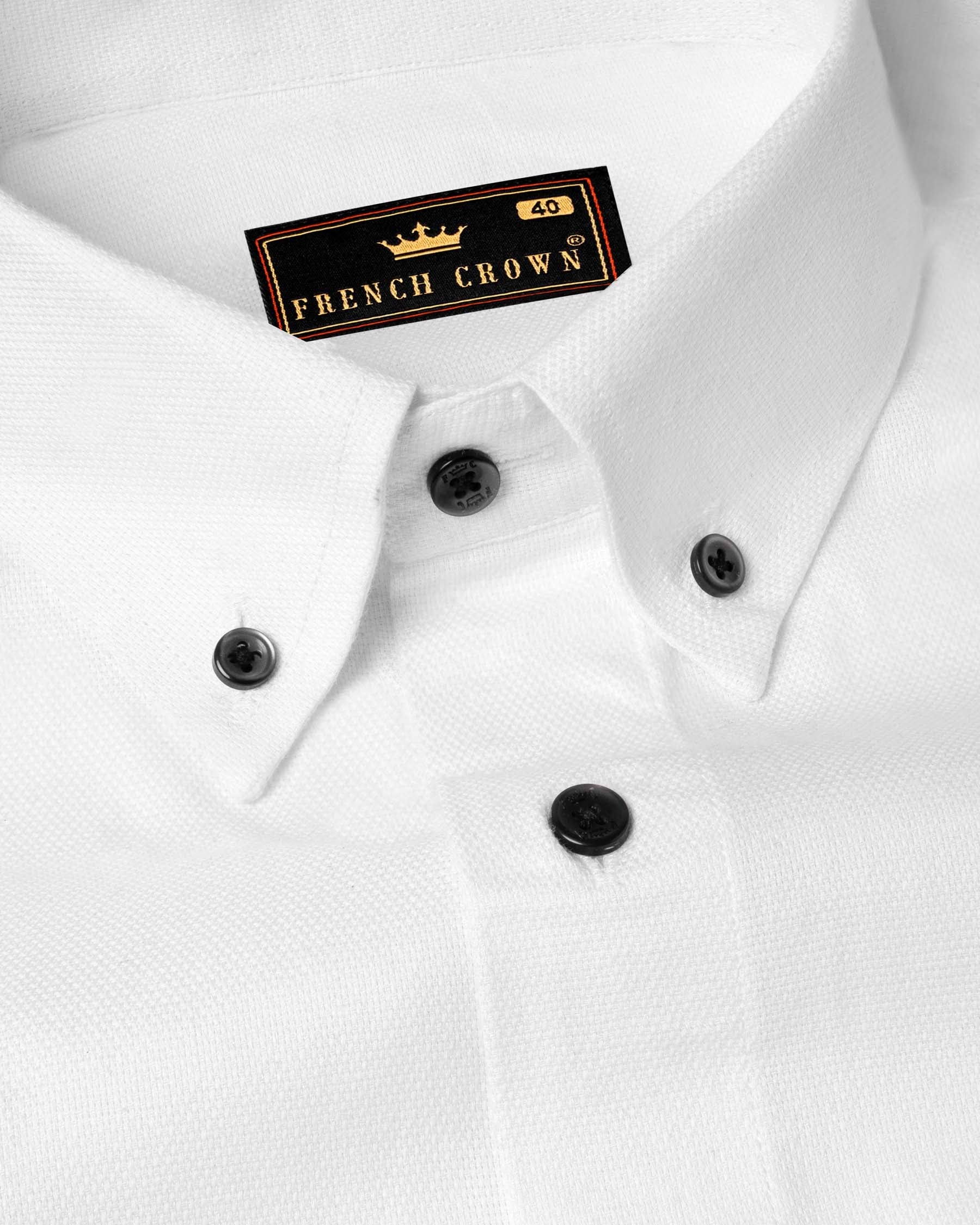 Bright White Dobby Premium Giza Cotton Shirt