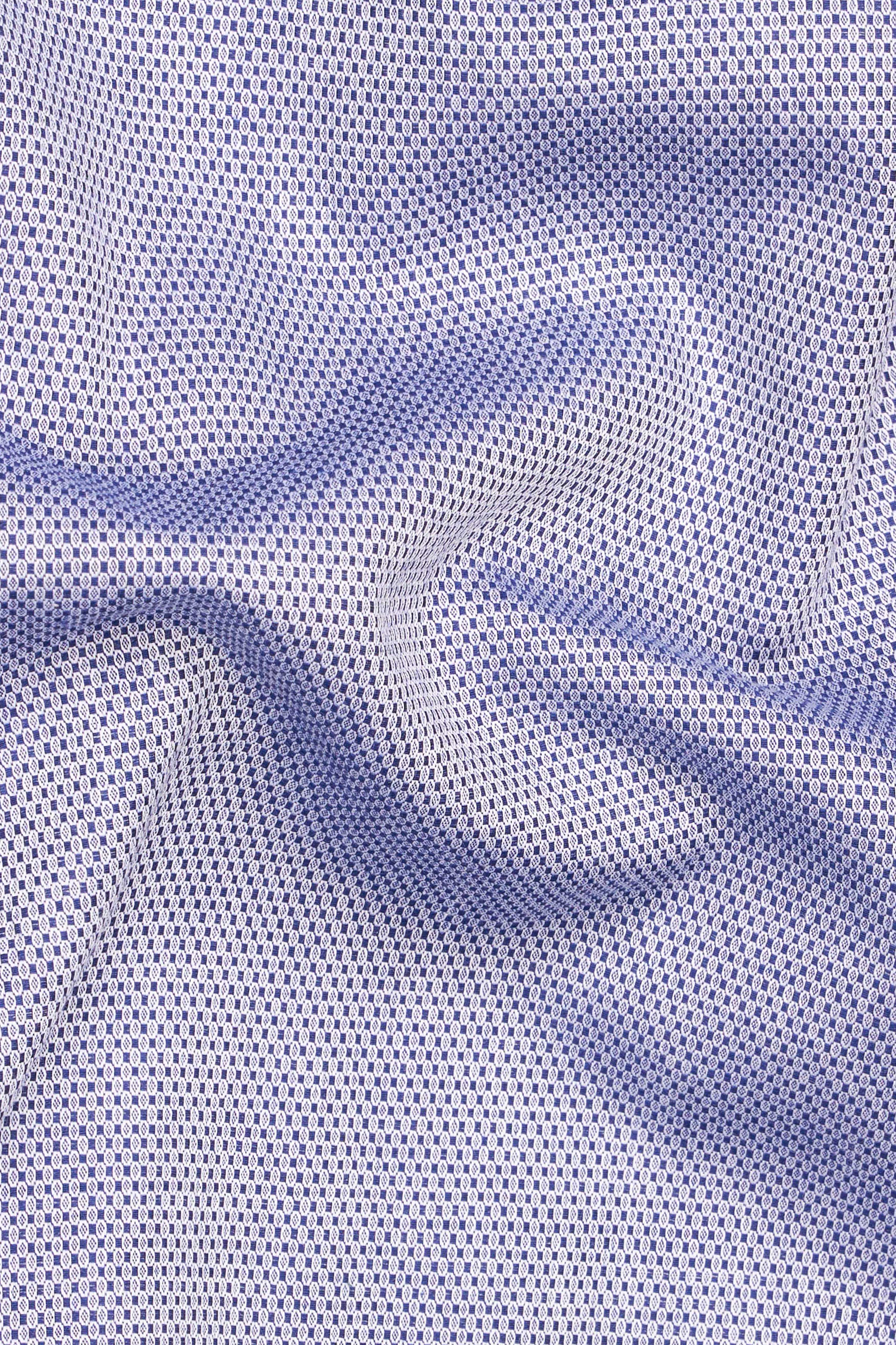 Spun Pearl with Artistic Printed Dobby Textured Premium Cotton Designer Shirt