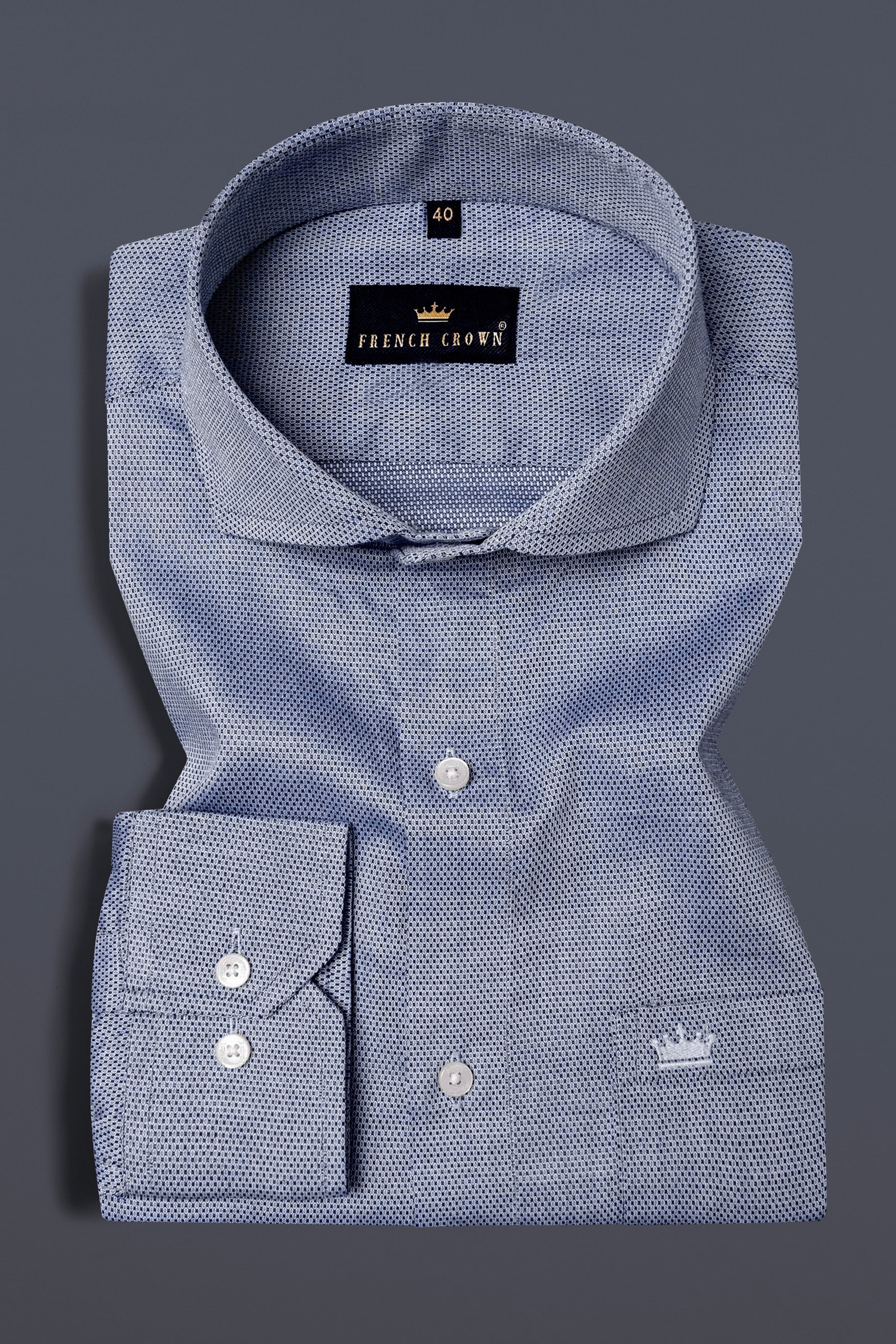 Spun Pearl Dobby Textured Premium Giza Cotton Shirt